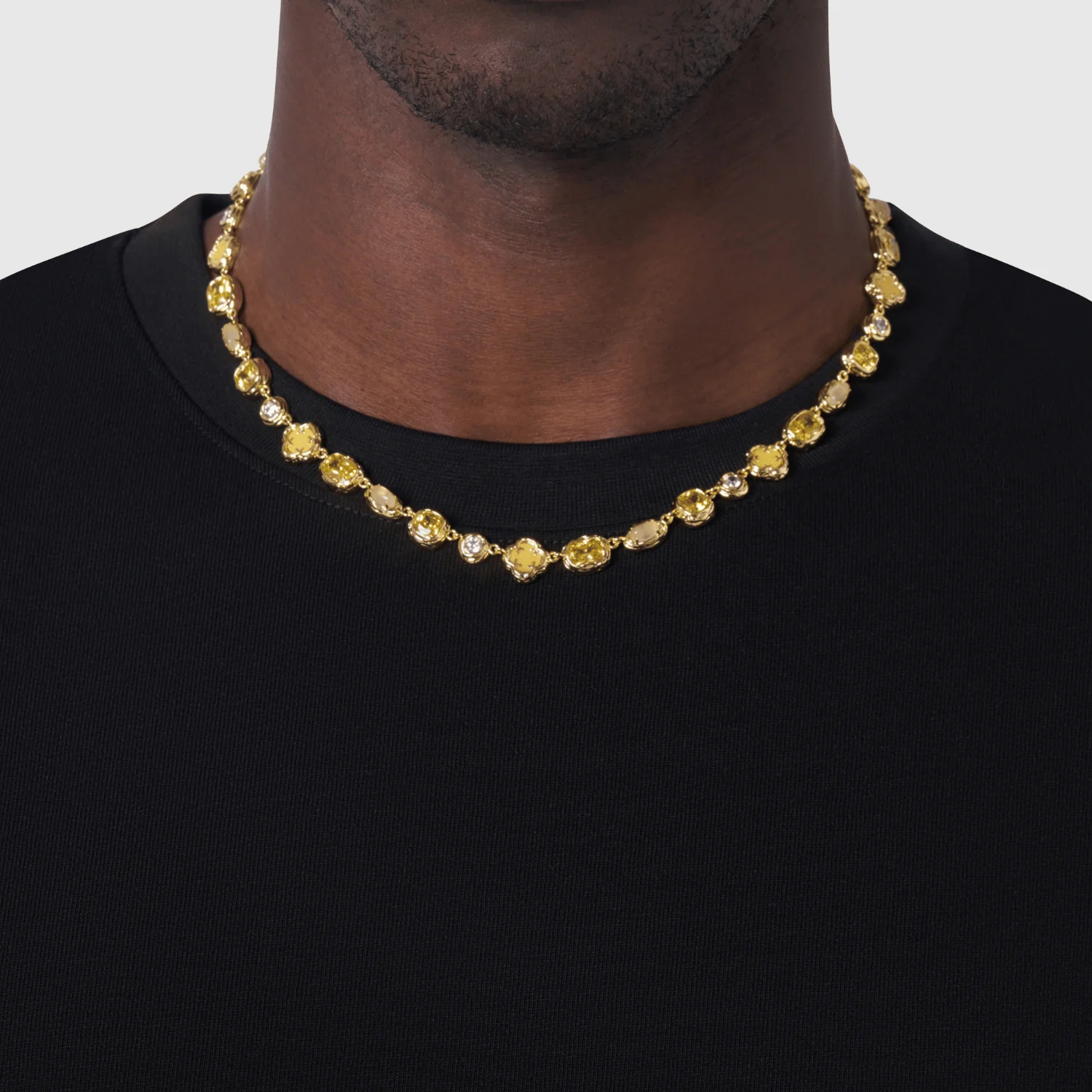 Melted Citrine Gemstone Necklace (Gold) - Image 2