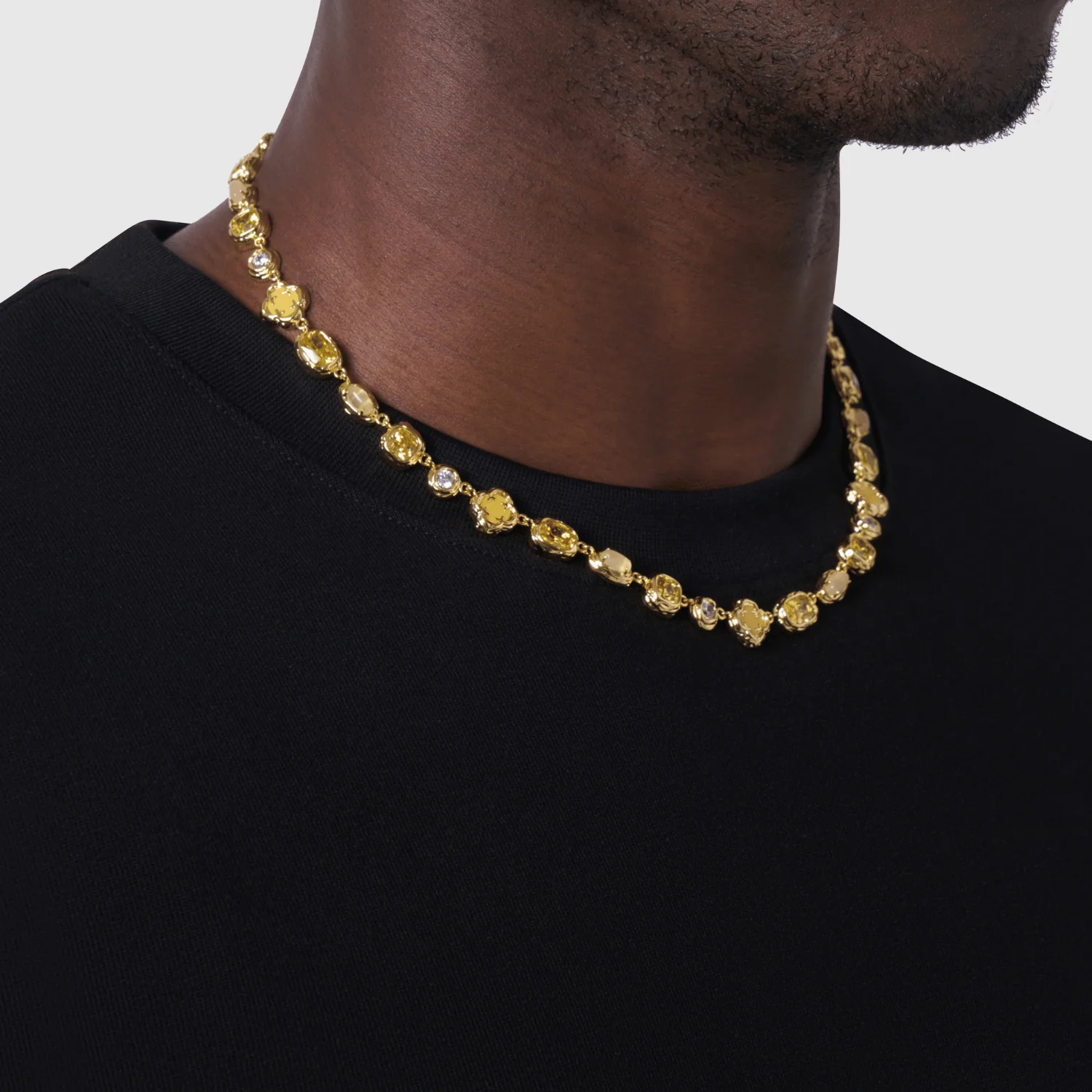 Melted Citrine Gemstone Necklace (Gold) - Image 3