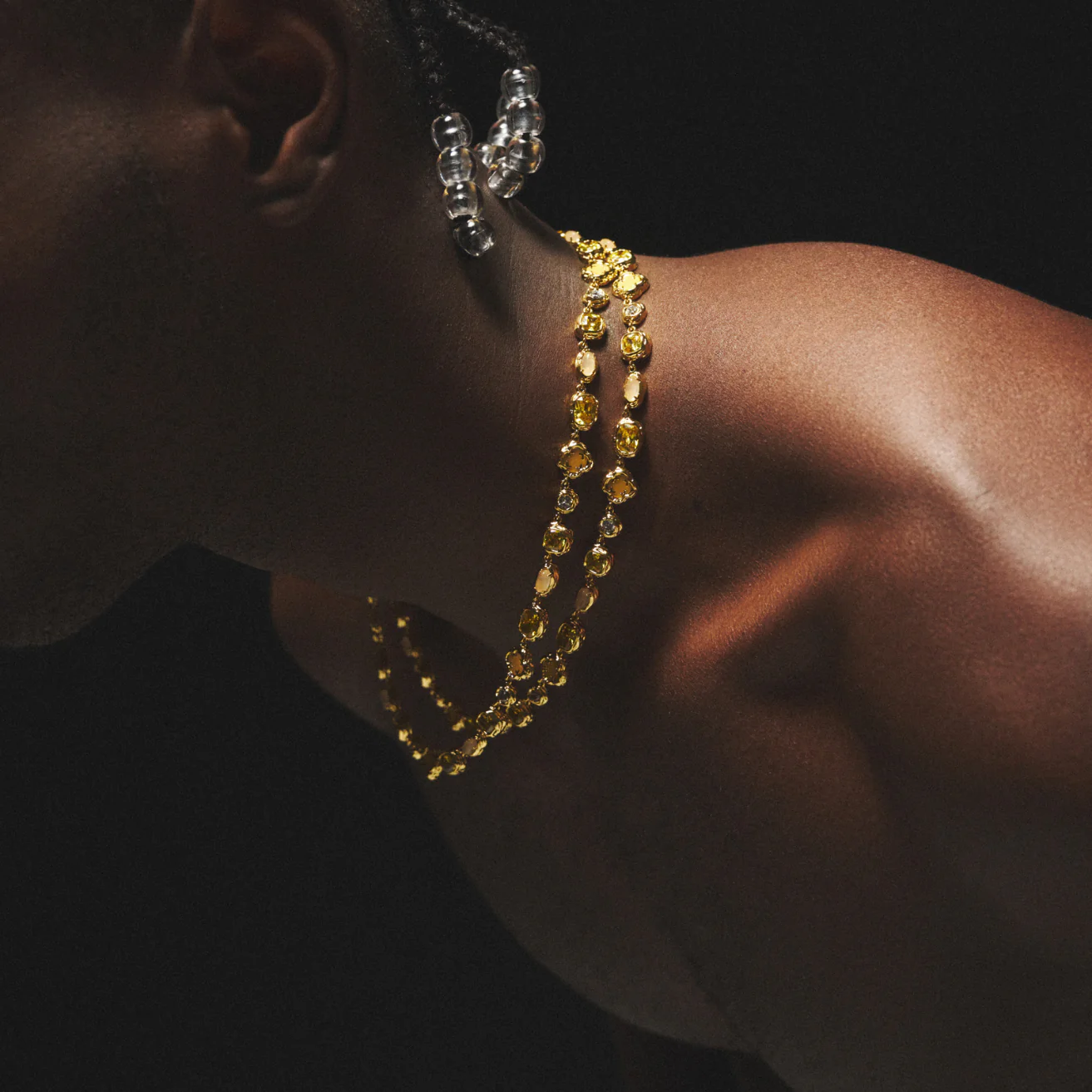 Melted Citrine Gemstone Necklace (Gold) - Image 4
