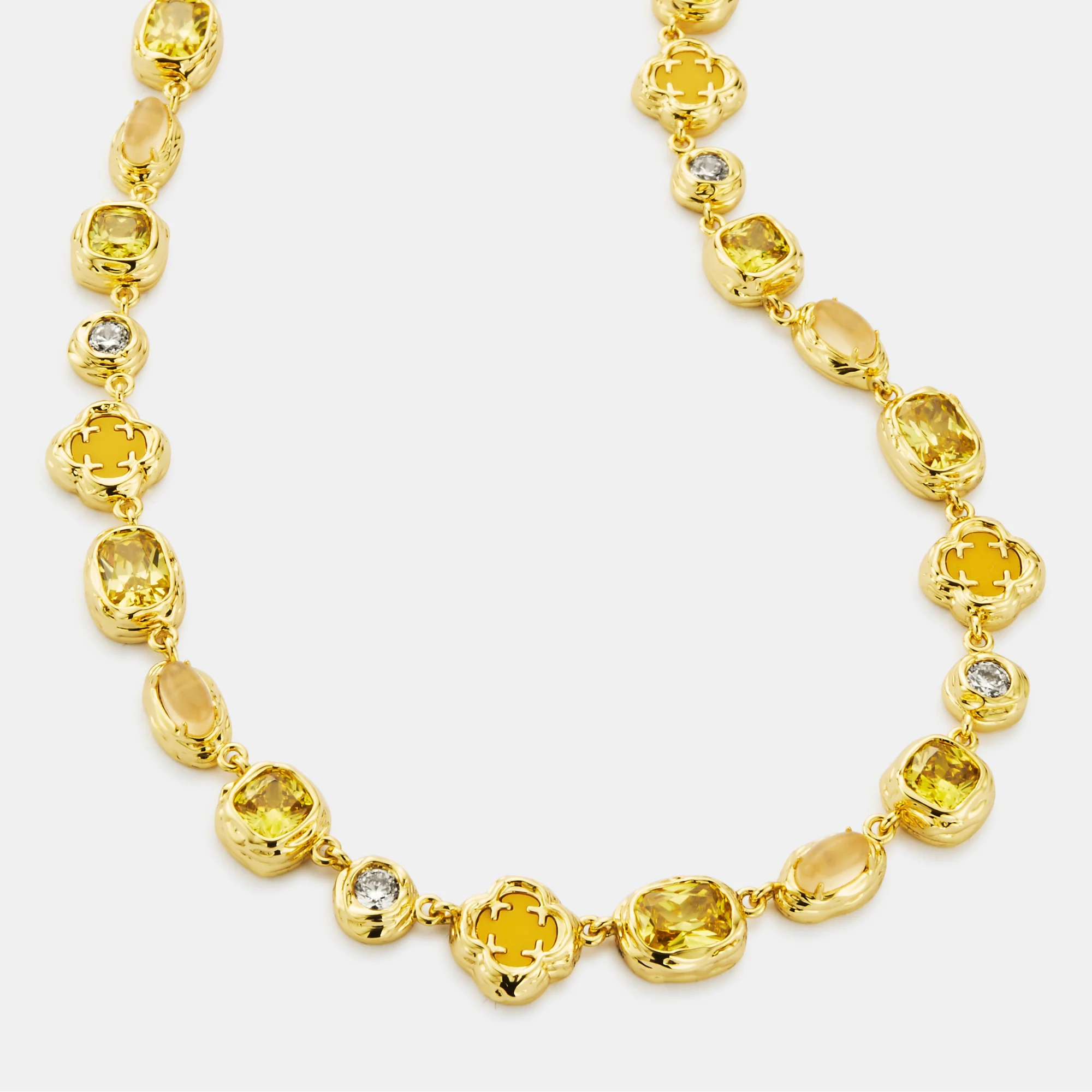 Melted Citrine Gemstone Necklace (Gold) - Image 6