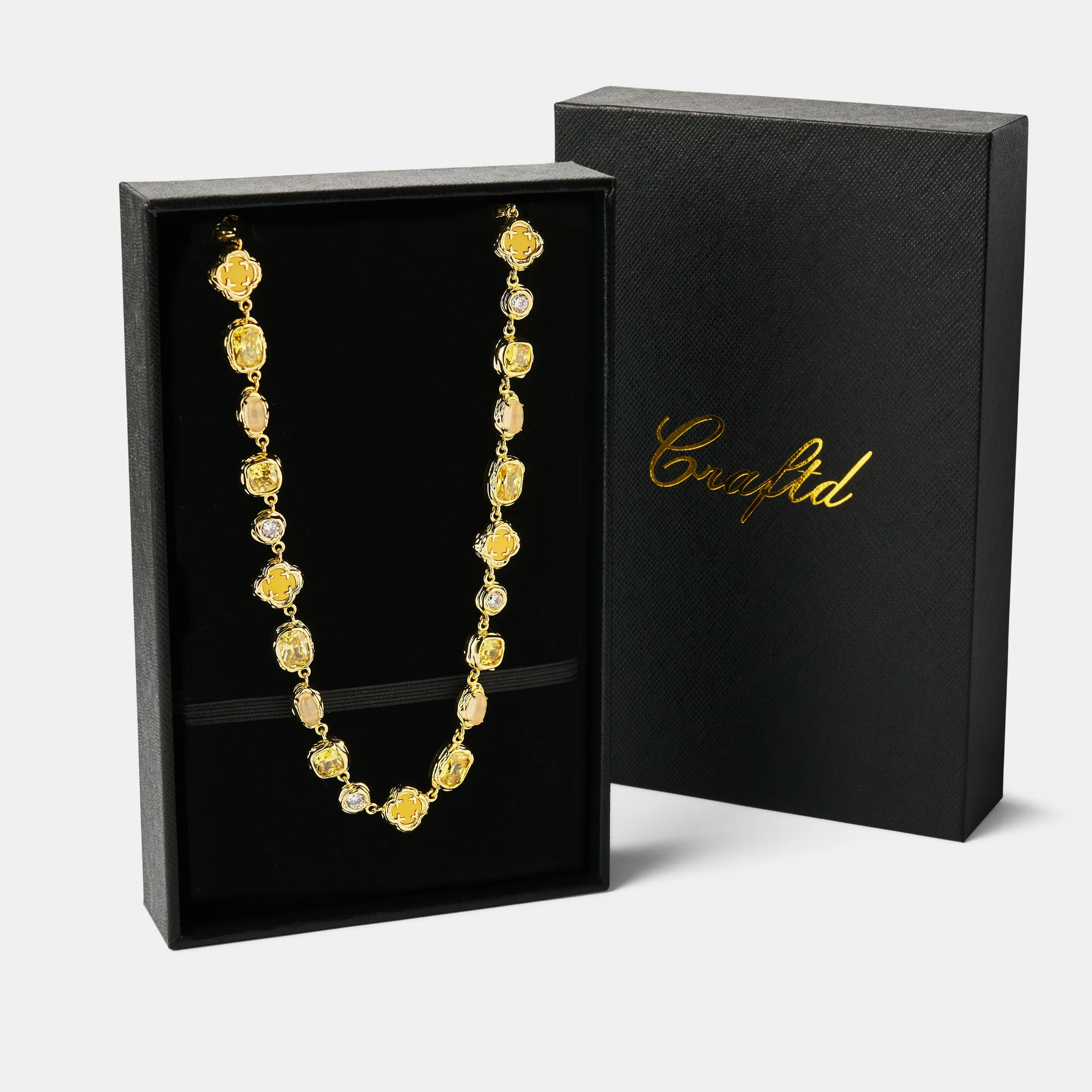 Melted Citrine Gemstone Necklace (Gold) - Image 8
