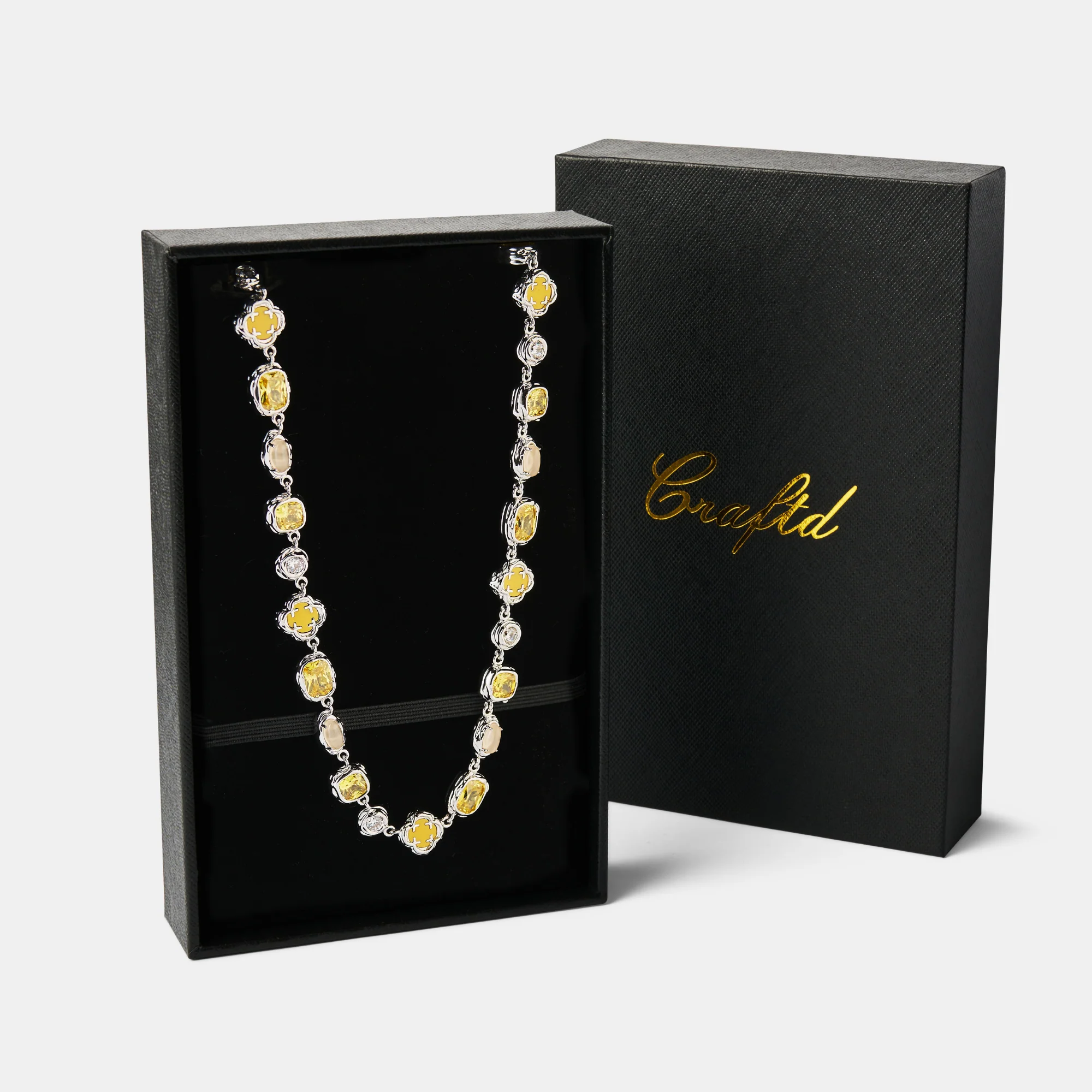 Melted Citrine Gemstone Necklace (Silver) - Image 8