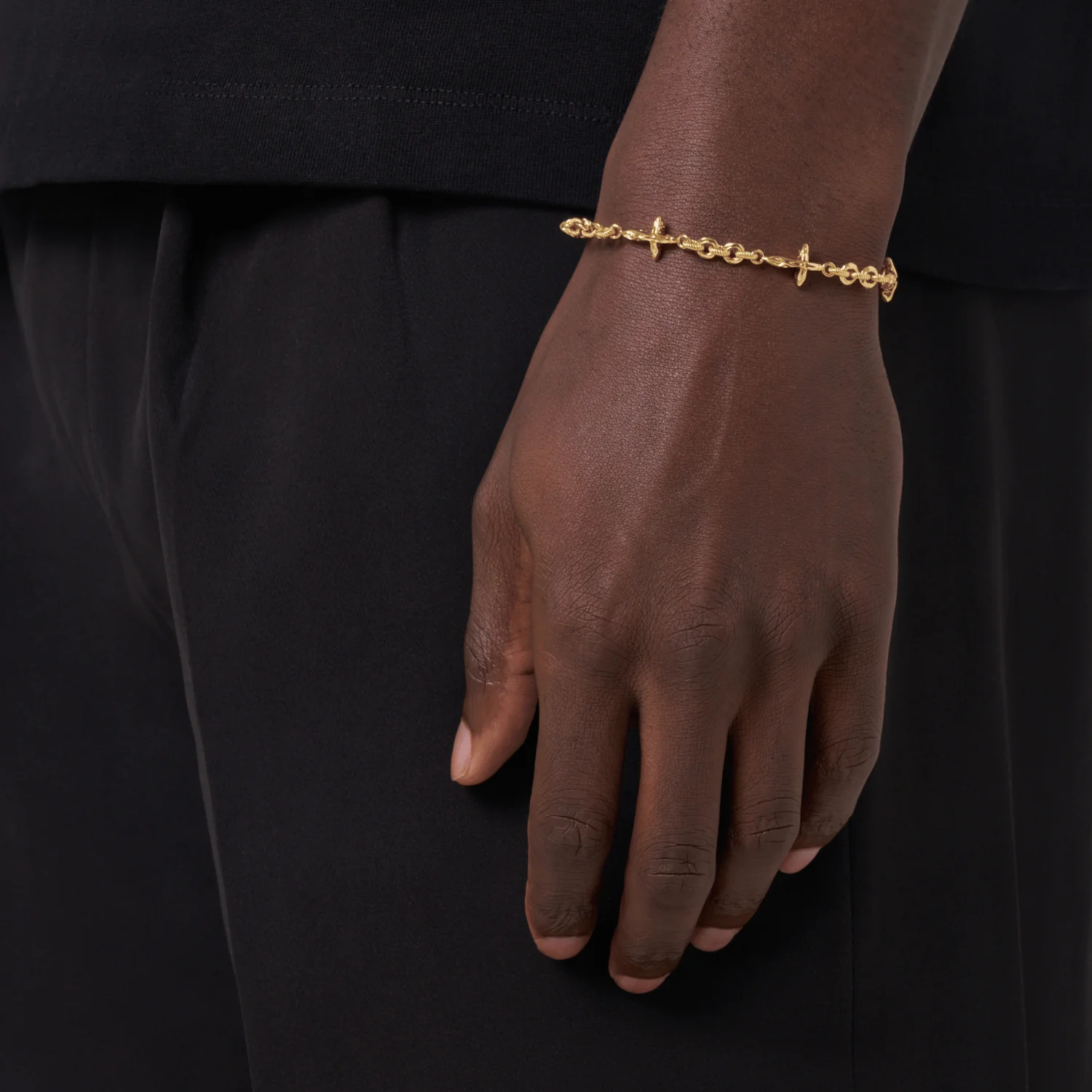 Melted Cross Bracelet (18ct Gold) | Sterling Silver - Image 2