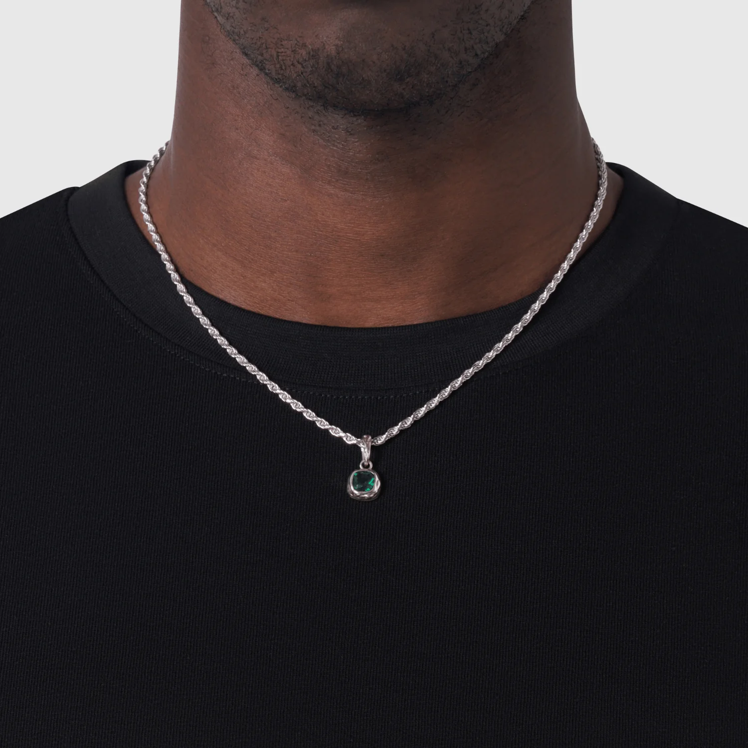 Melted Emerald Stone (Silver) | Sterling Silver - Image 8