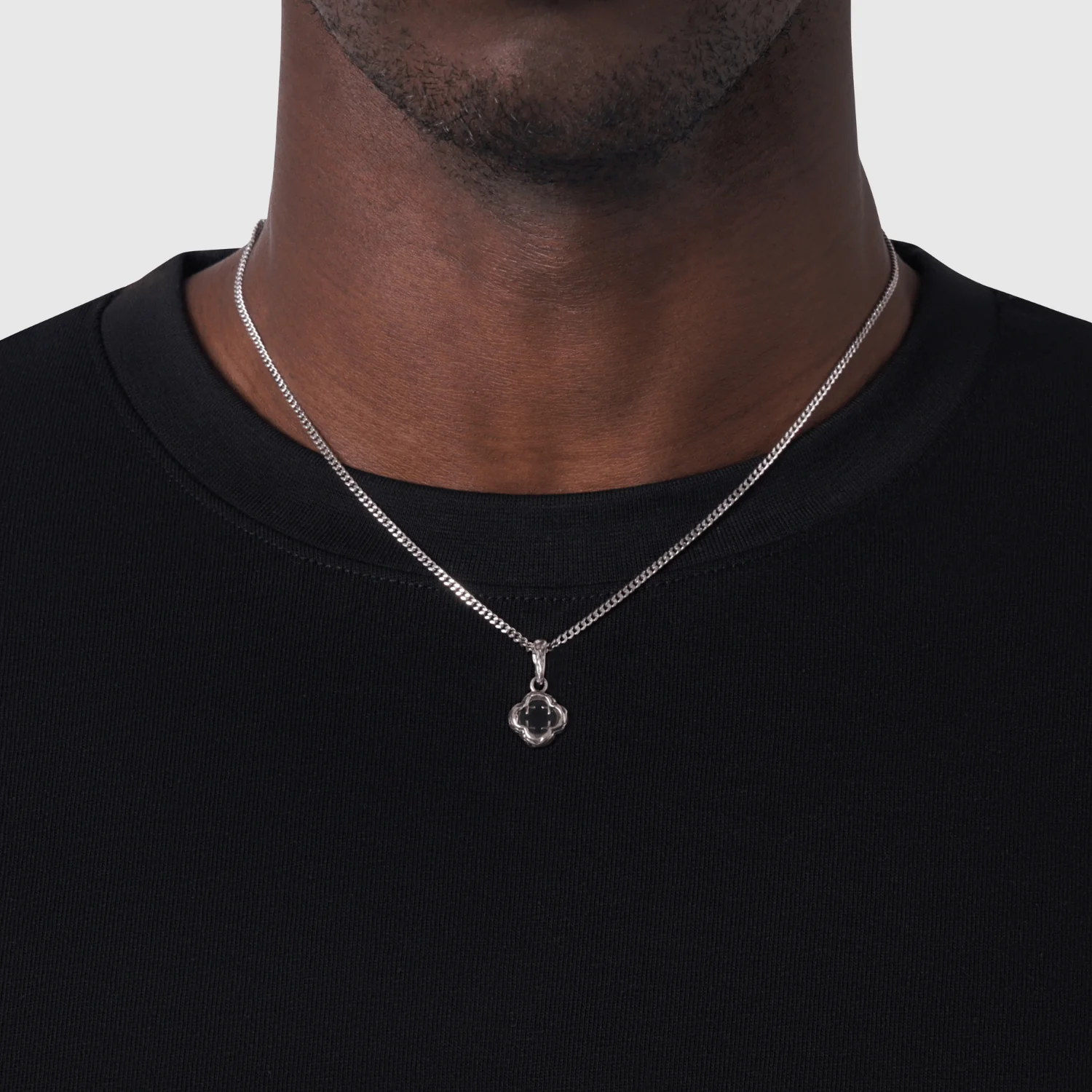 Melted Onyx Clover Stone (Silver) | Sterling Silver - Image 5