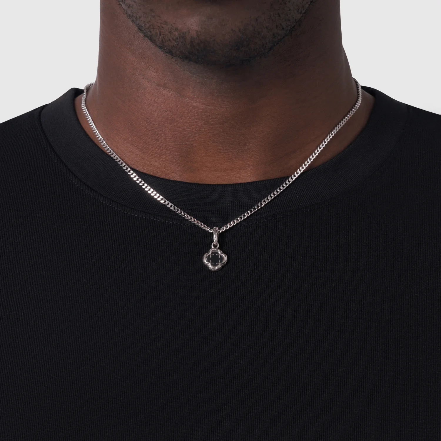 Melted Onyx Clover Stone (Silver) | Sterling Silver - Image 6