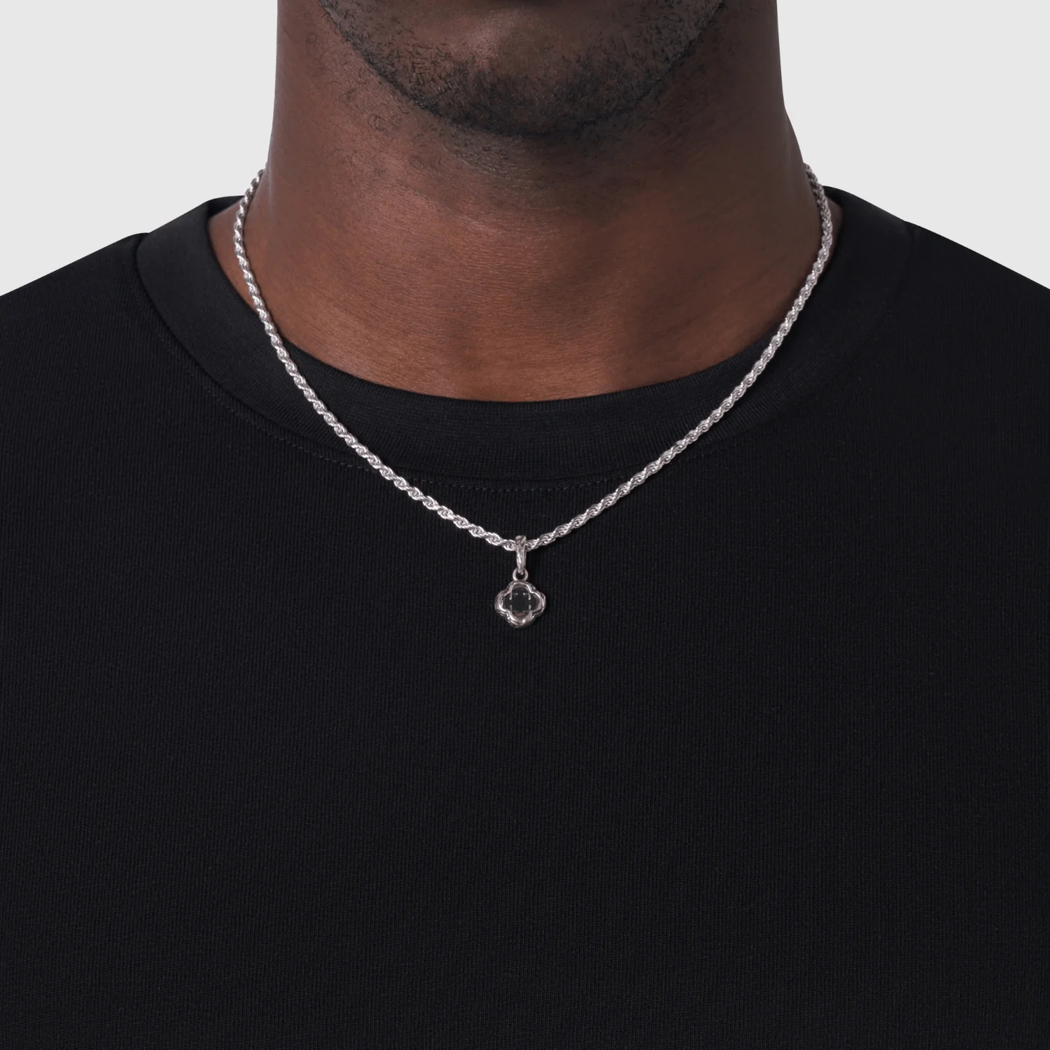 Melted Onyx Clover Stone (Silver) | Sterling Silver - Image 8