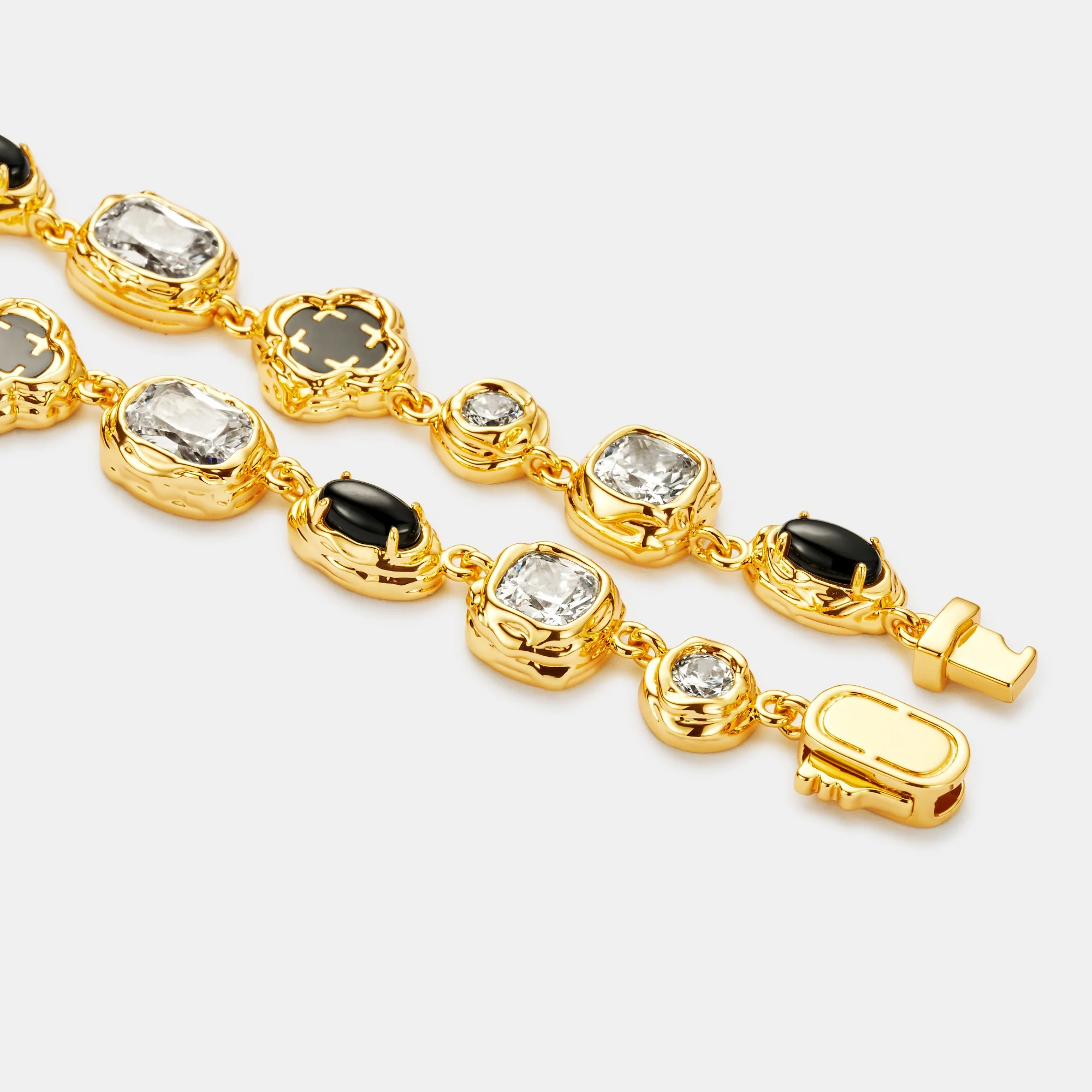 Melted Onyx Gemstone Necklace (Gold) - Image 5