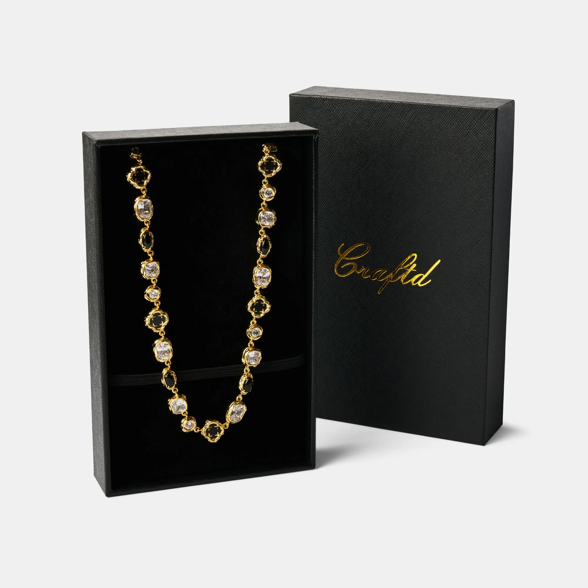 Melted Onyx Gemstone Necklace (Gold) - Image 4