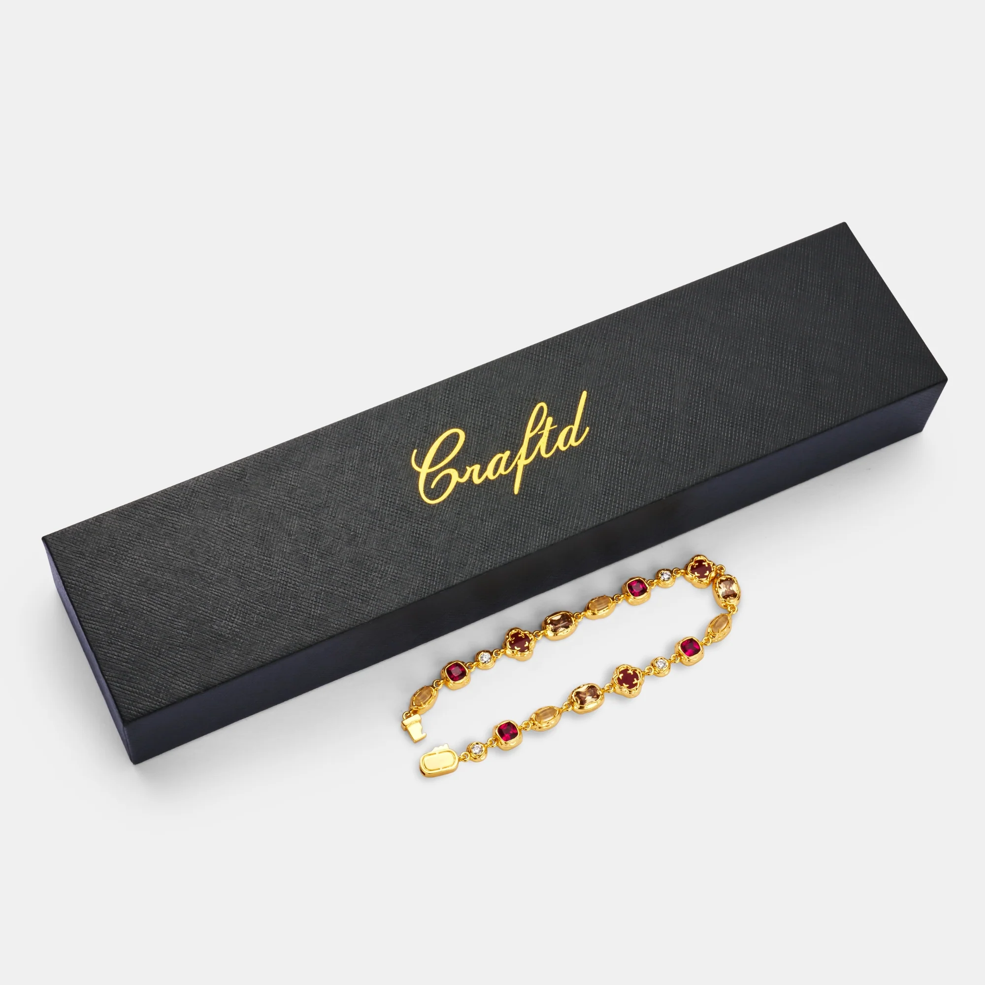 Melted Ruby Gemstone Bracelet (Gold) - Image 4