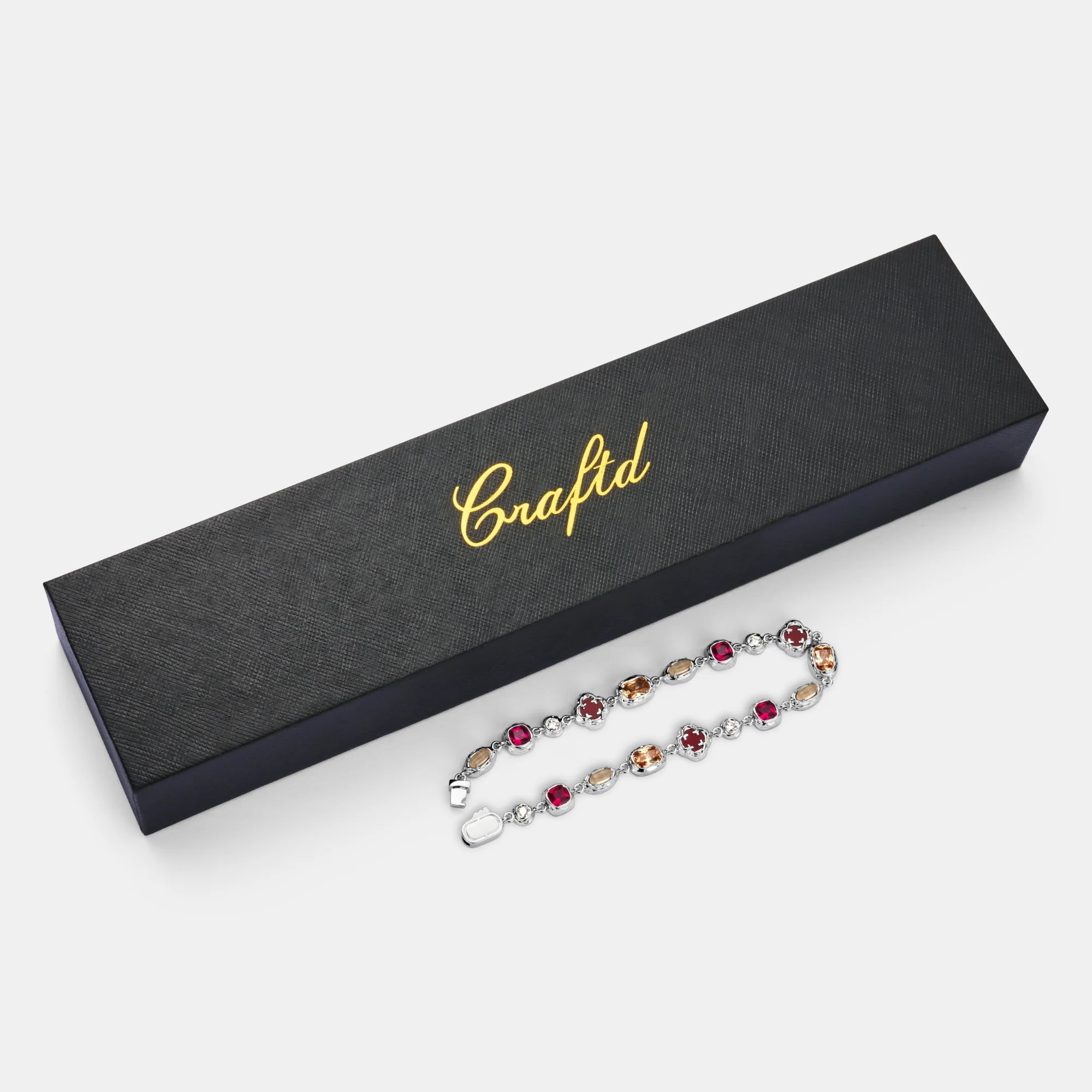 Melted Ruby Gemstone Bracelet (Silver) - Image 4