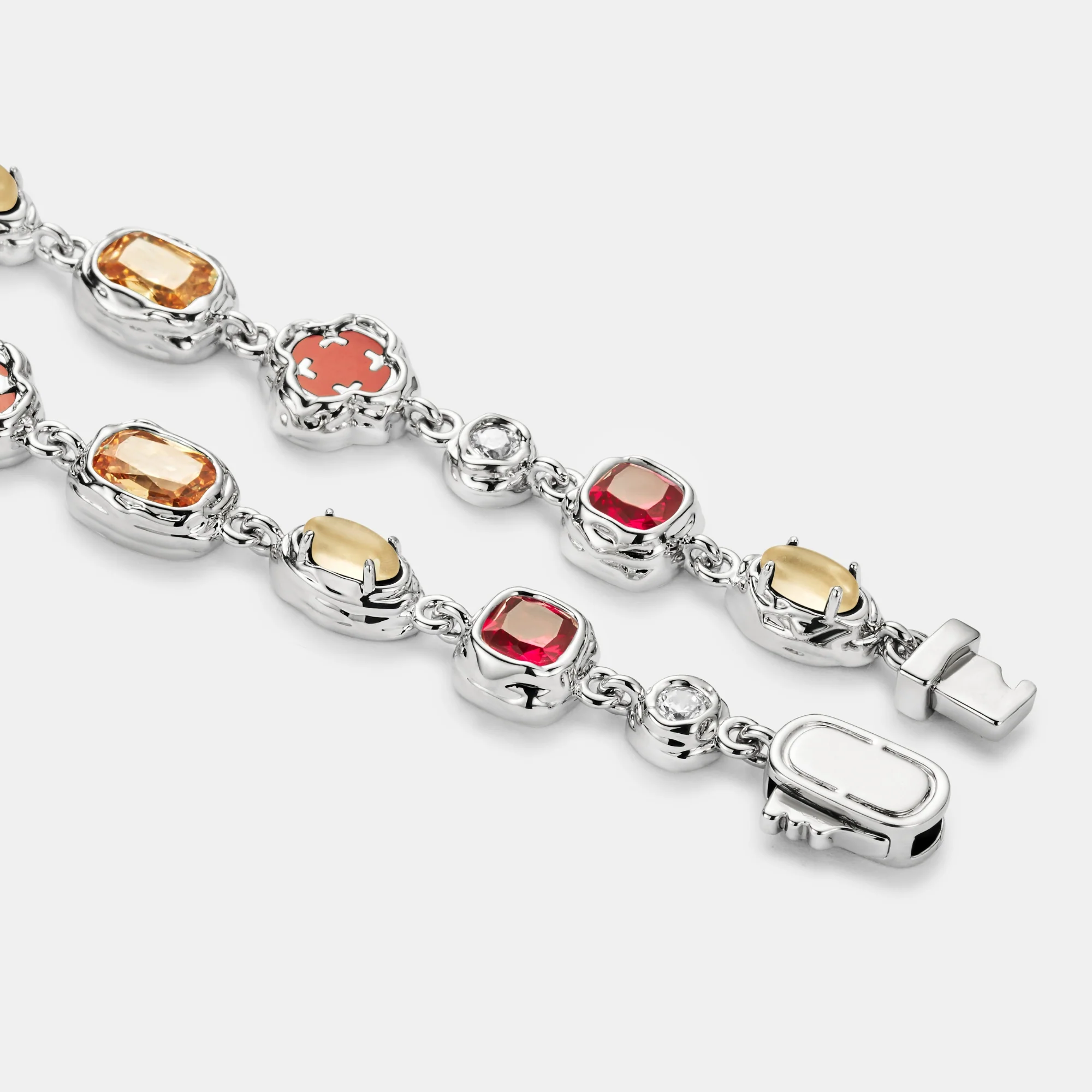 Melted Ruby Gemstone Necklace (Silver) - Image 5