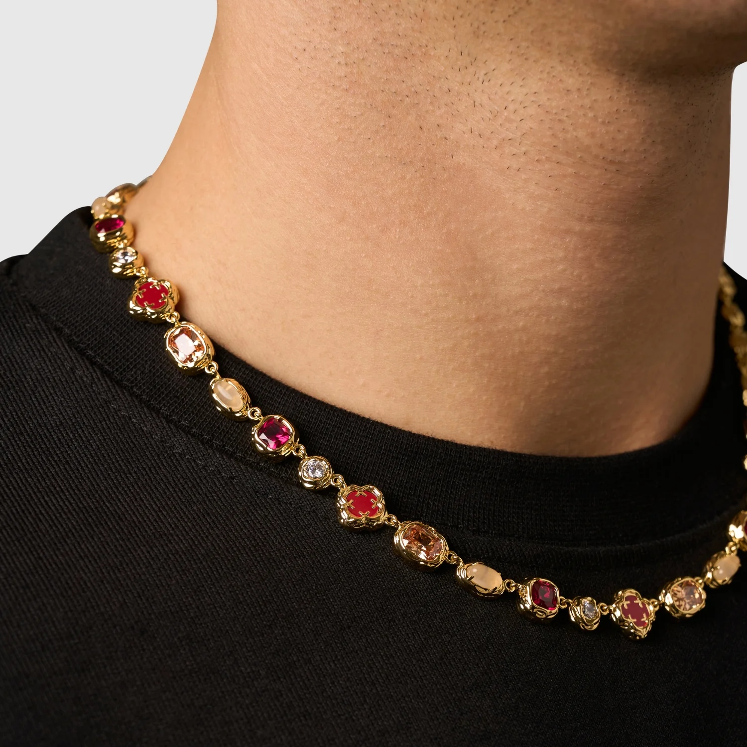 Melted Ruby Gemstone Necklace (Gold) - Image 3