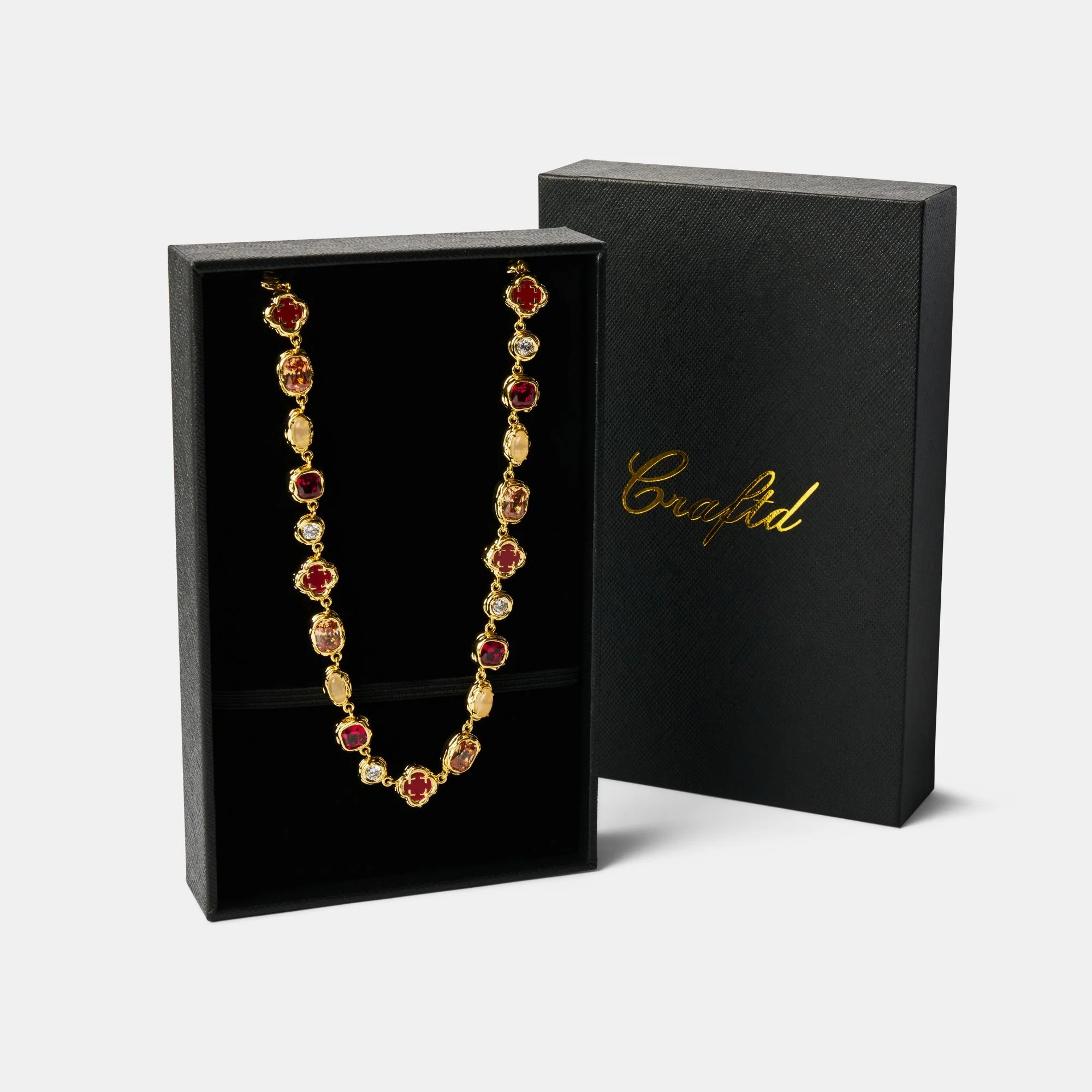 Melted Ruby Gemstone Necklace (Gold) - Image 4