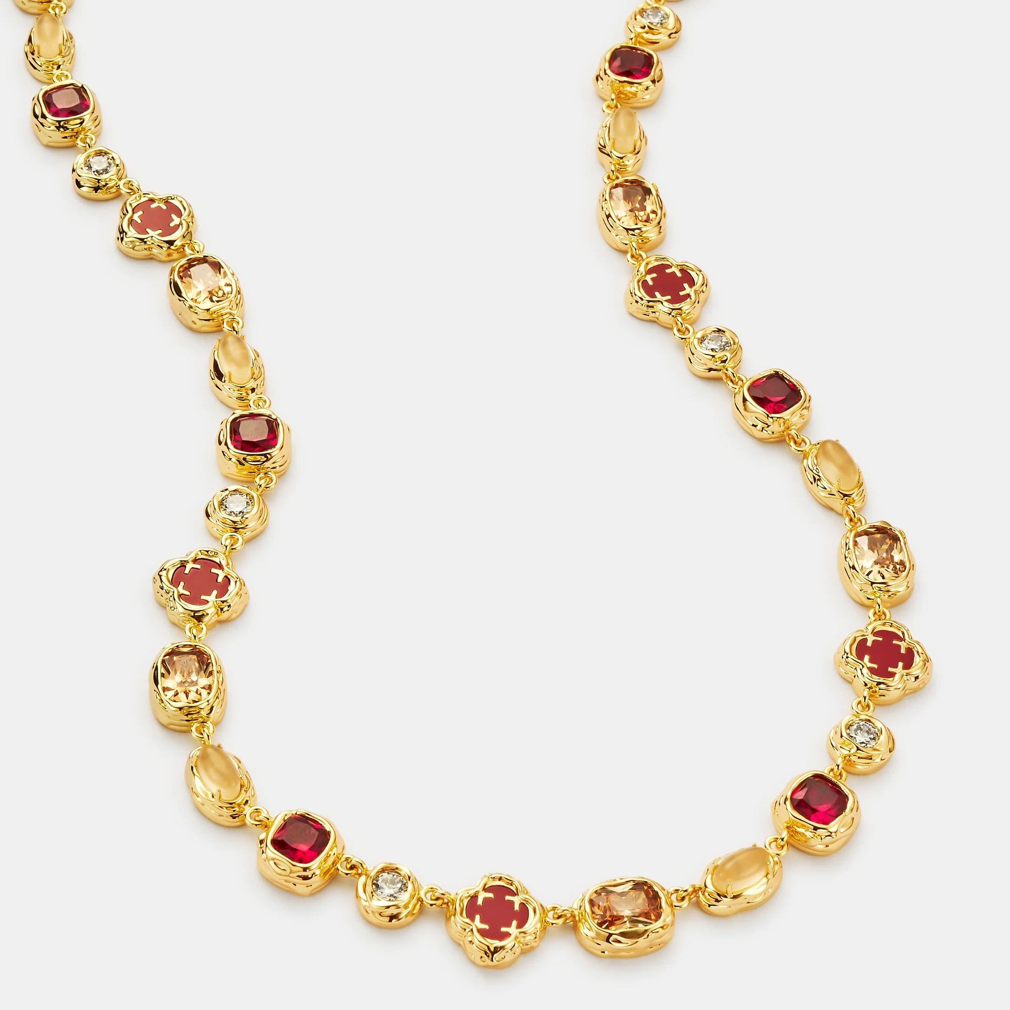 Melted Ruby Gemstone Necklace (Gold) - Image 8