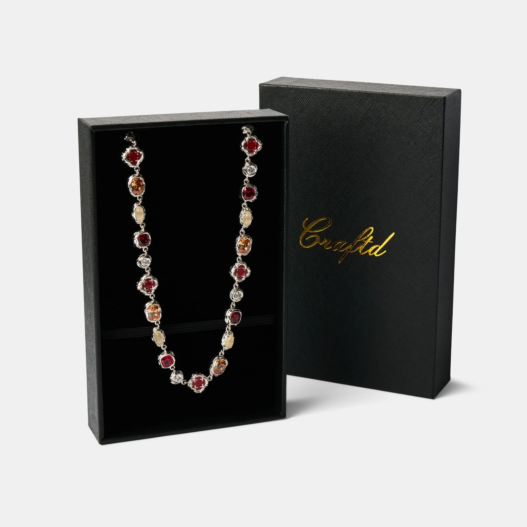 Melted Ruby Gemstone Necklace (Silver) - Image 4