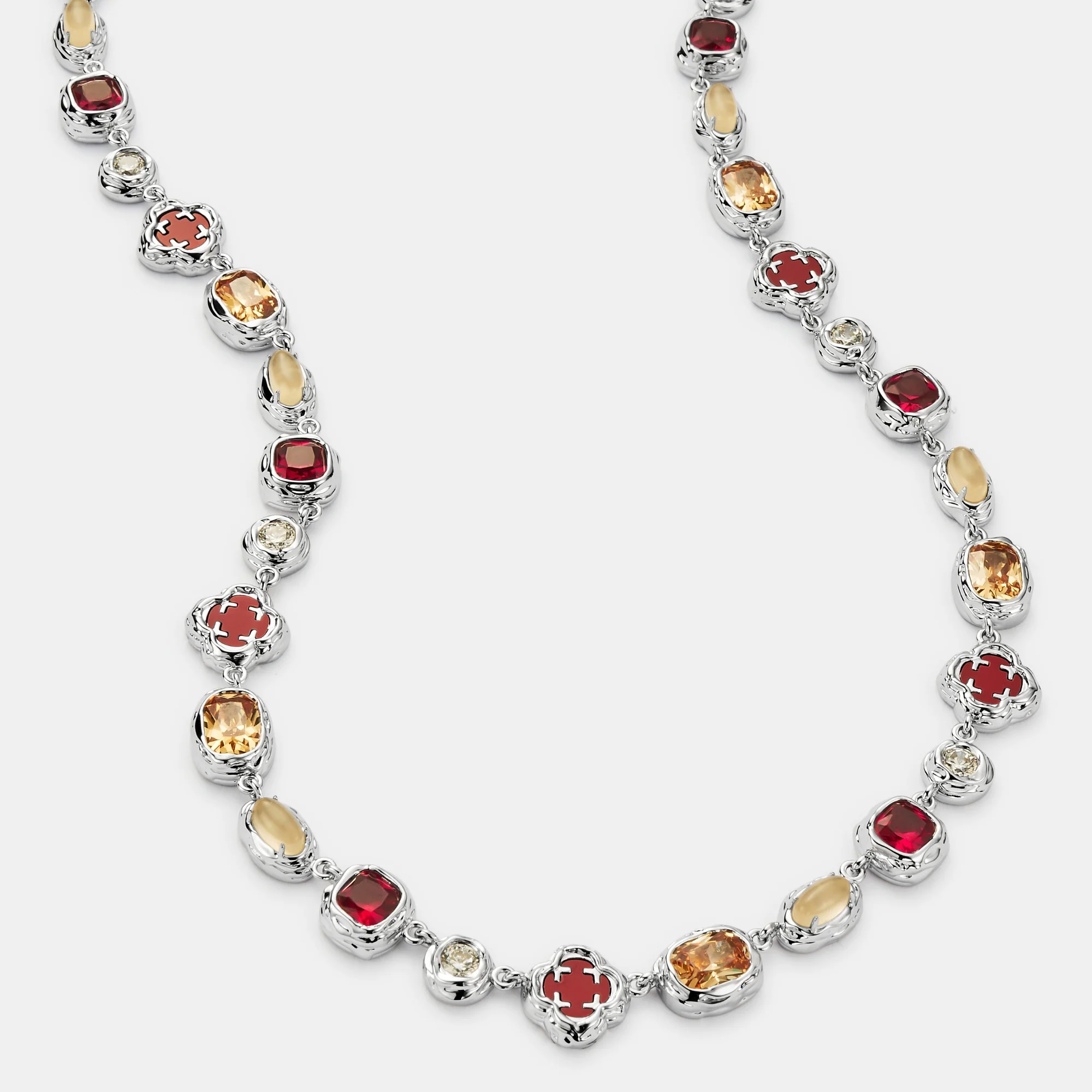 Melted Ruby Gemstone Necklace (Silver) - Image 8