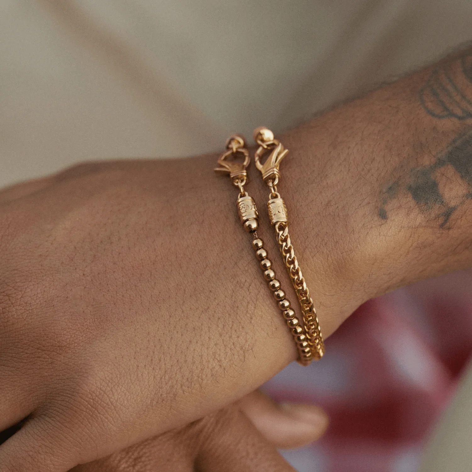 Mini Chrome Ball Bracelet (Gold) - Image 4