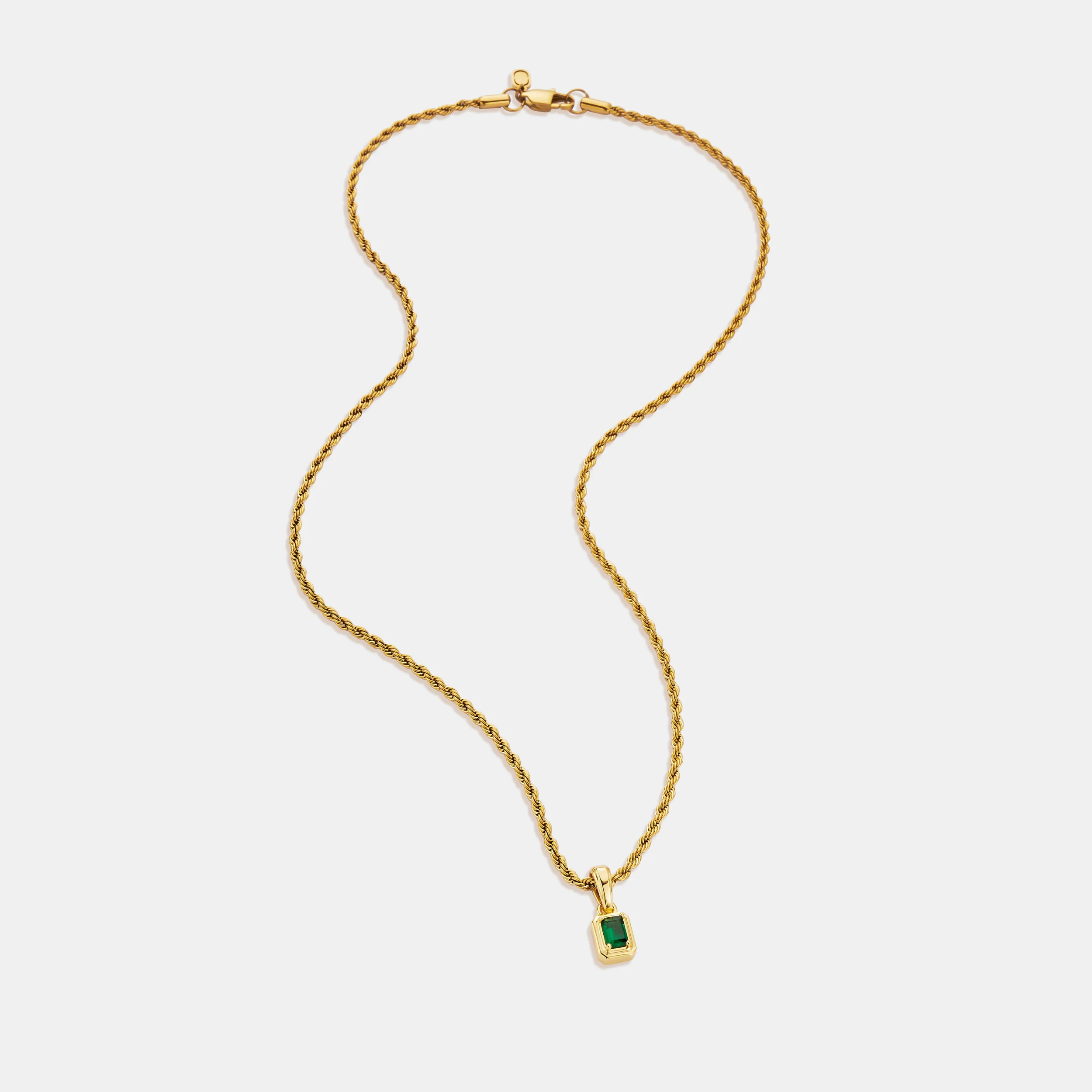 Mini Emerald Stone Rectangle (Gold) - Image 5