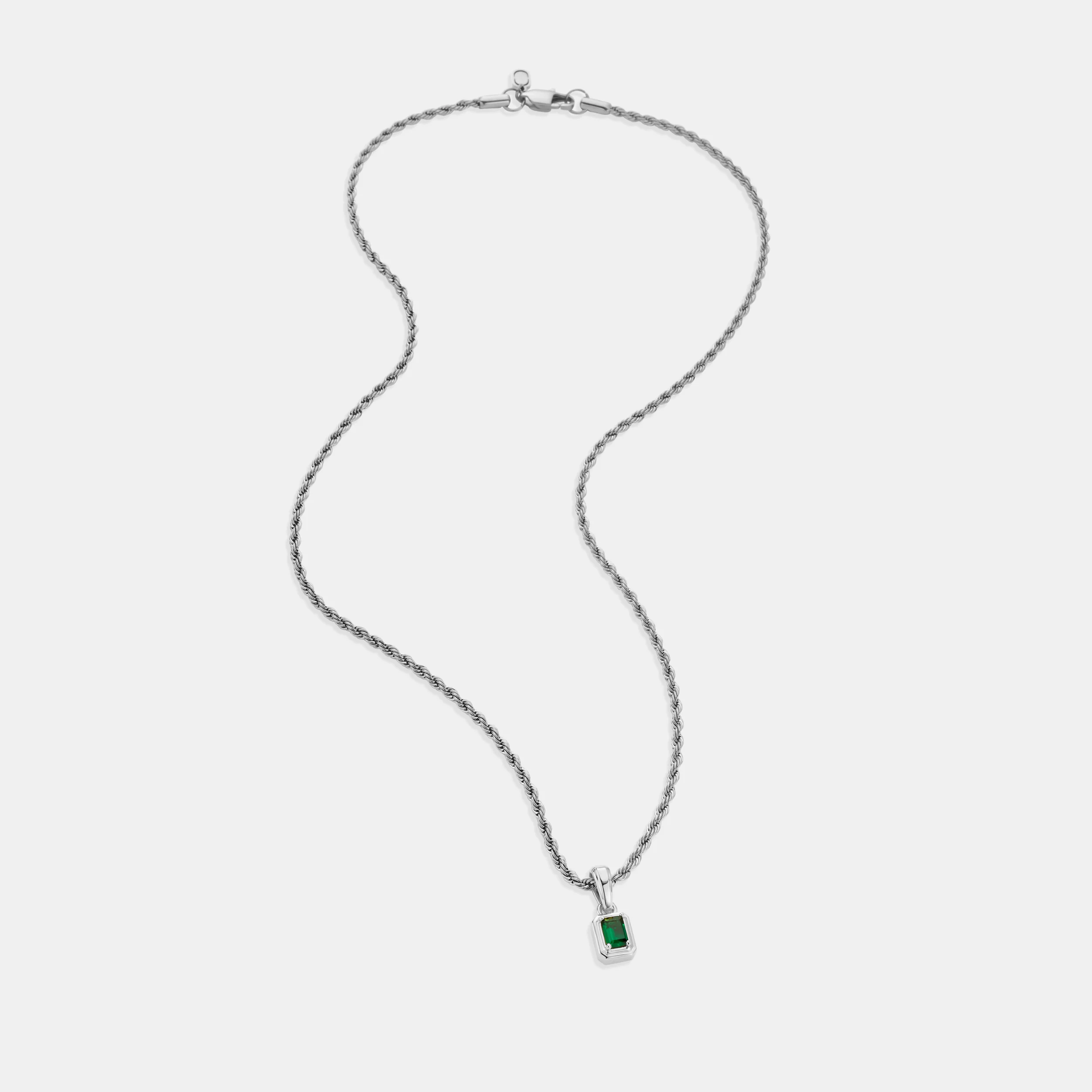 Mini Emerald Stone Rectangle (Silver) - Image 5