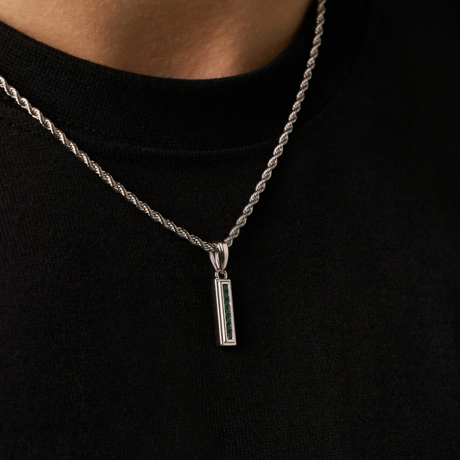 Mini Emerald Stone Totem (Silver) - Image 4