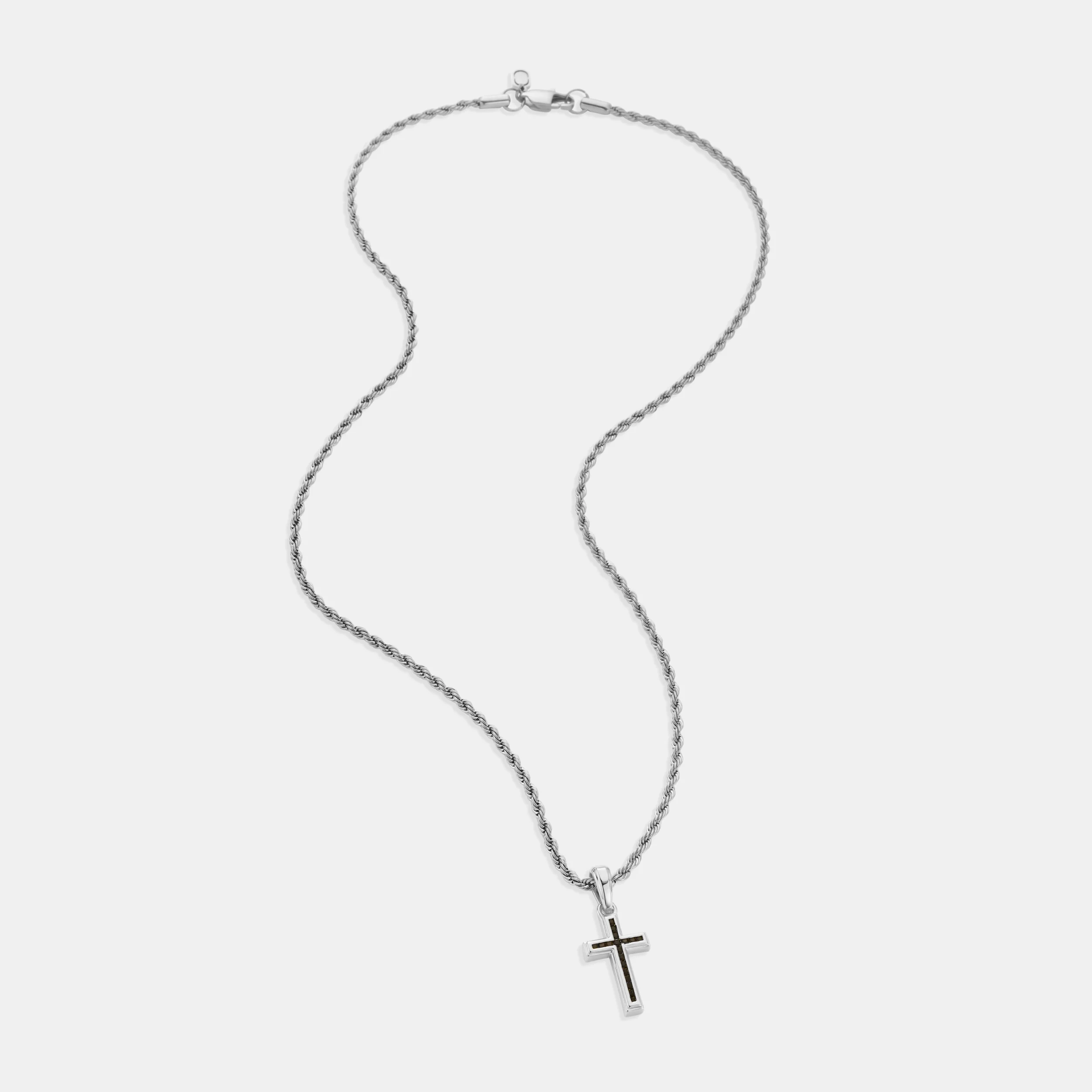Mini Onyx Stone Cross (Silver) - Image 5