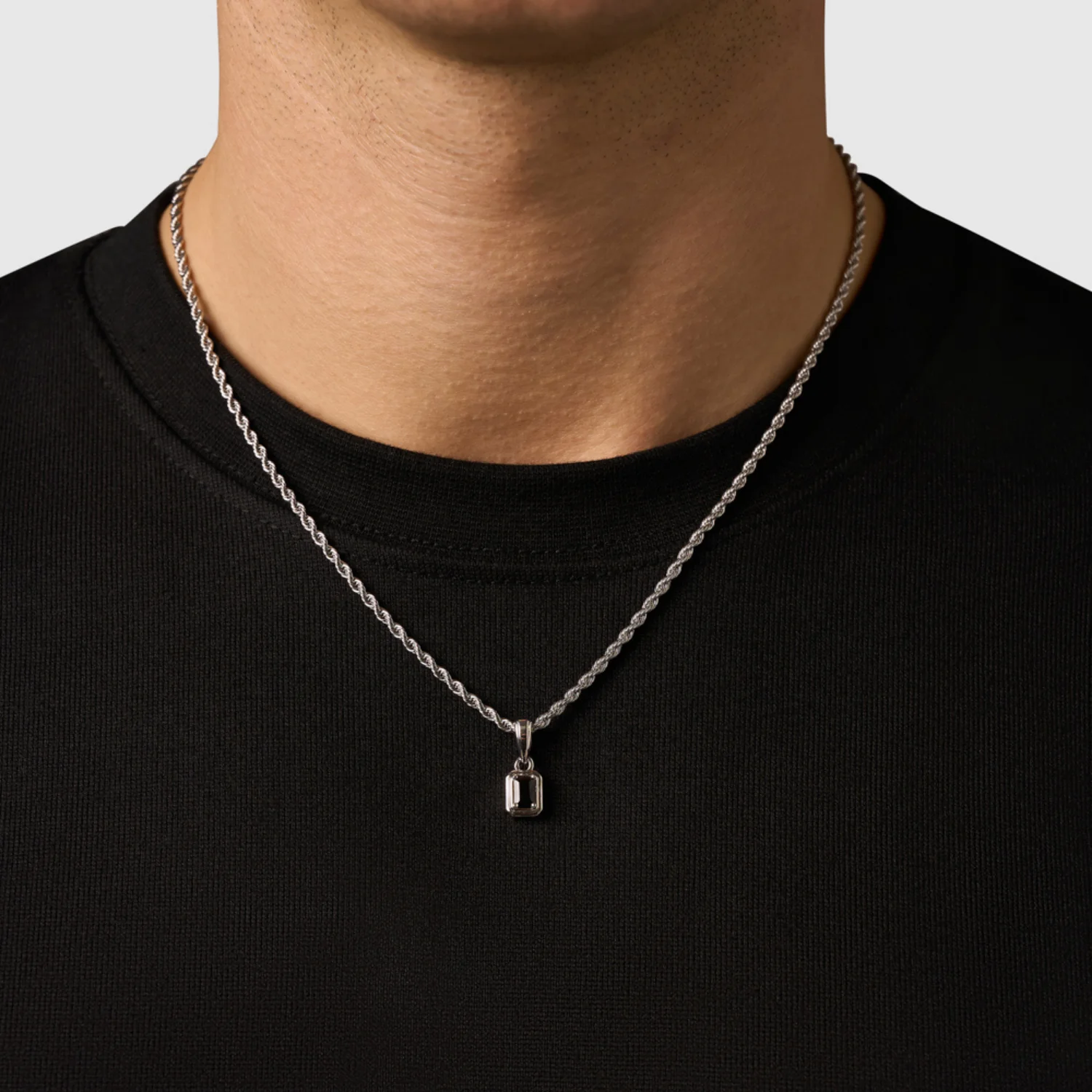 Mini Onyx Stone Rectangle (Silver) - Image 2