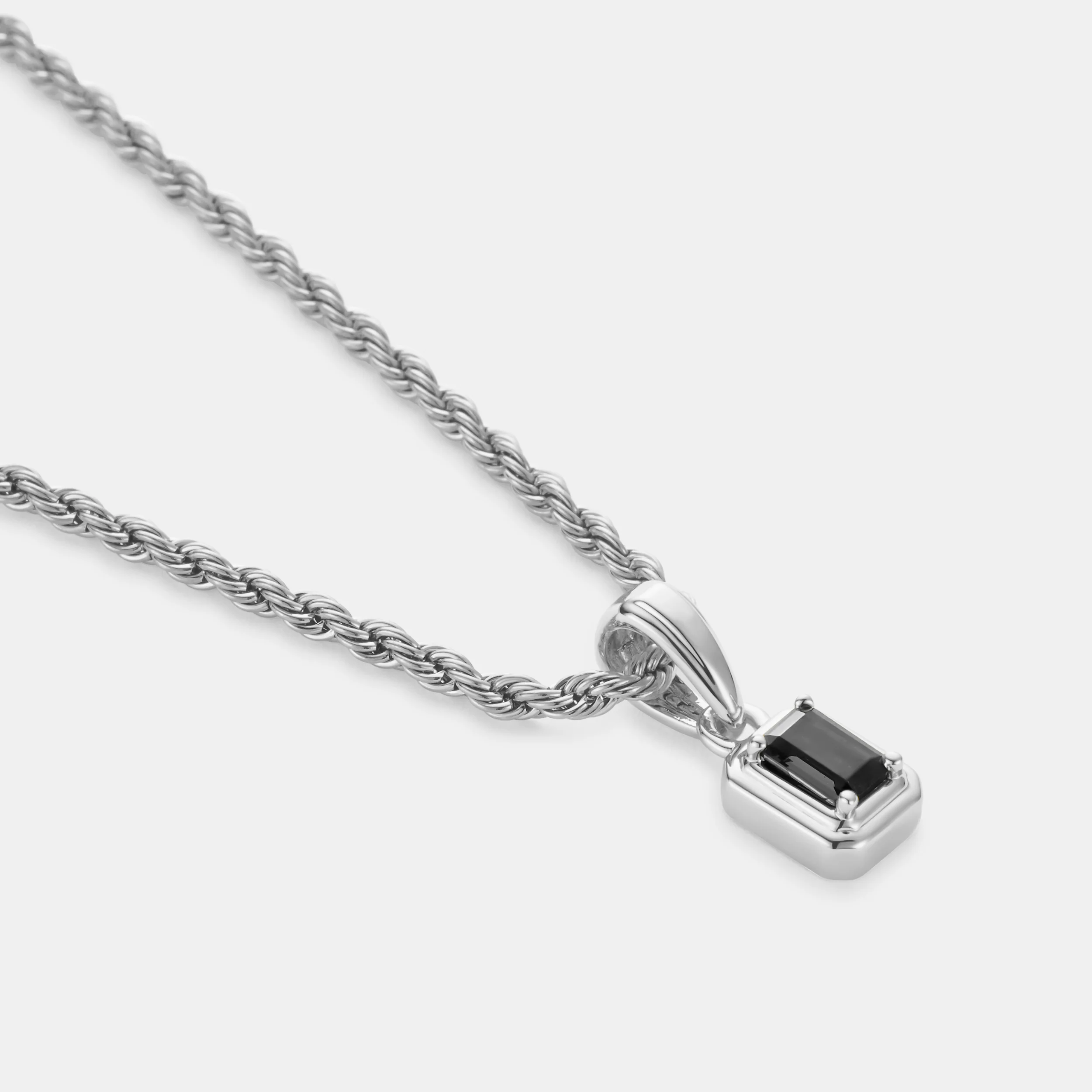 Mini Onyx Stone Rectangle (Silver) - Image 3