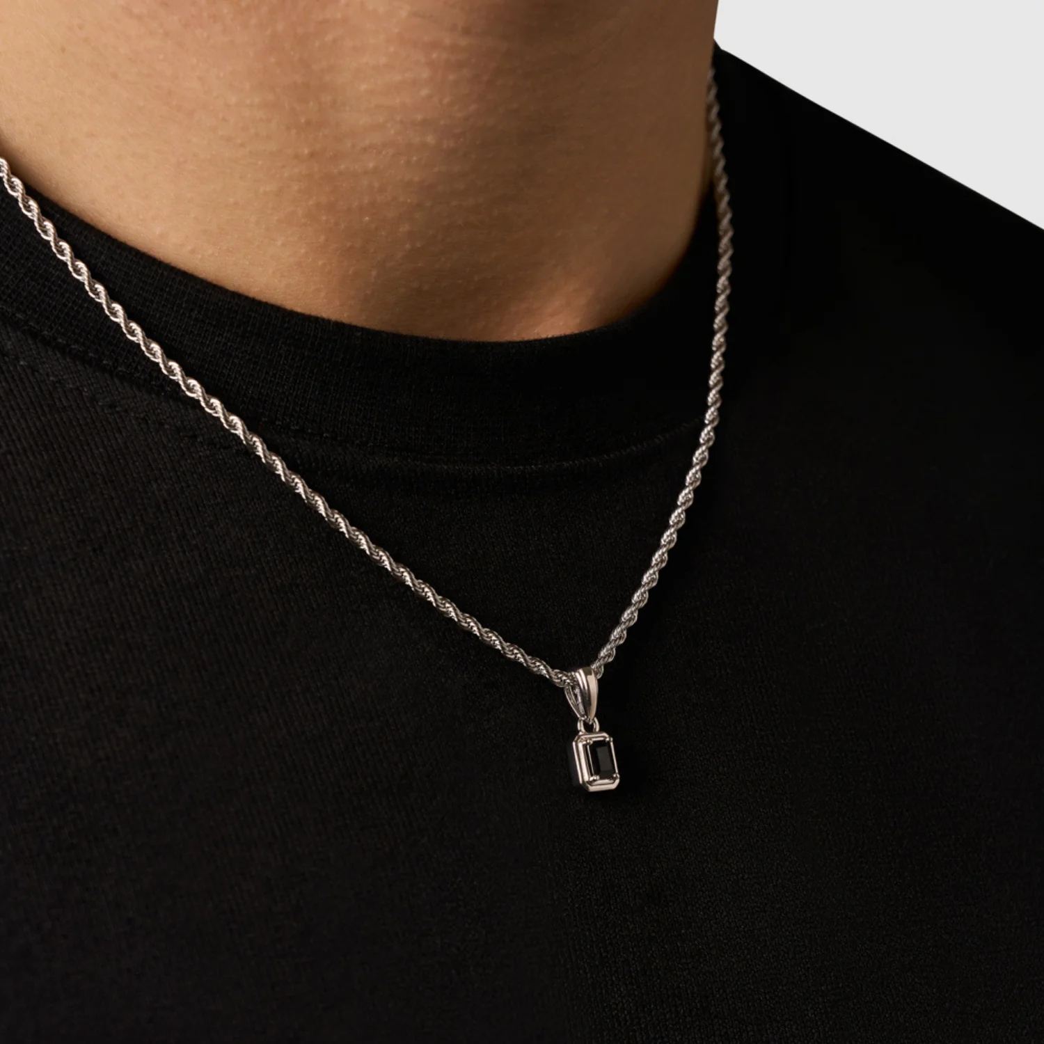 Mini Onyx Stone Rectangle (Silver) - Image 4