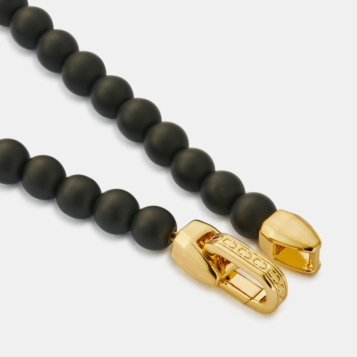 Onyx Bead Lock Bracelet (Gold) - Image 7