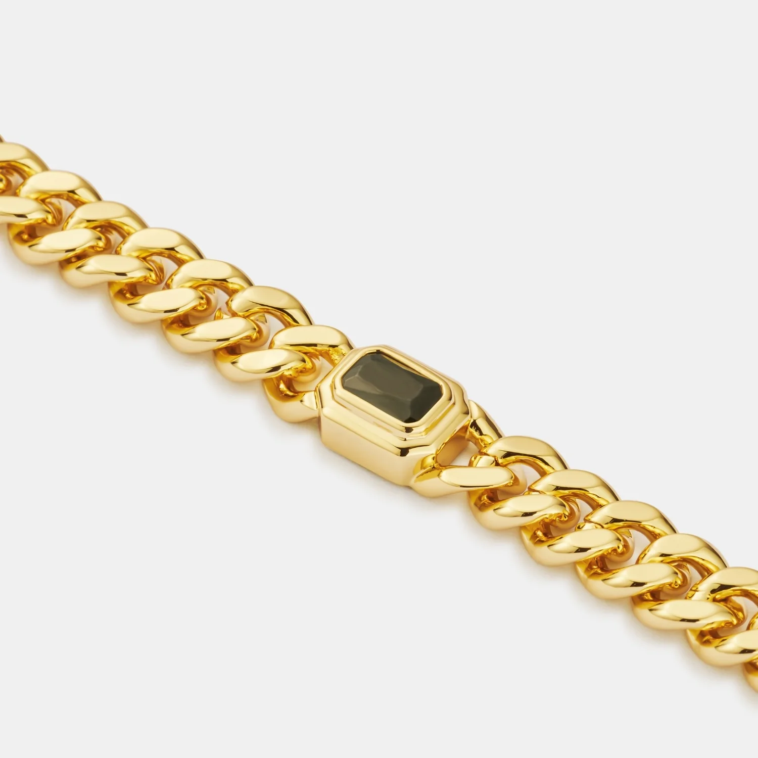 Onyx Cuban Bracelet (Gold) 6mm - Image 6