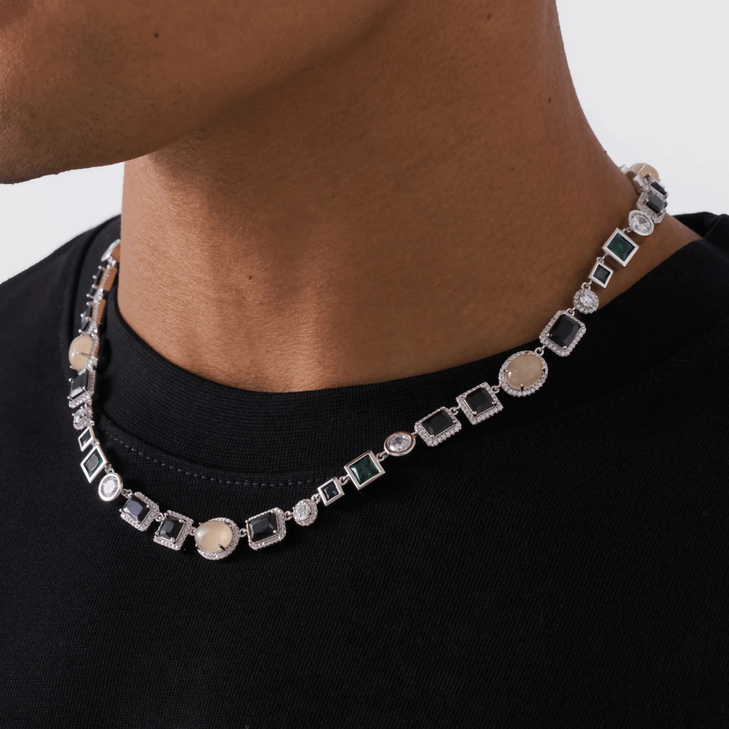 Onyx Gemstone Necklace (Silver) - Image 3