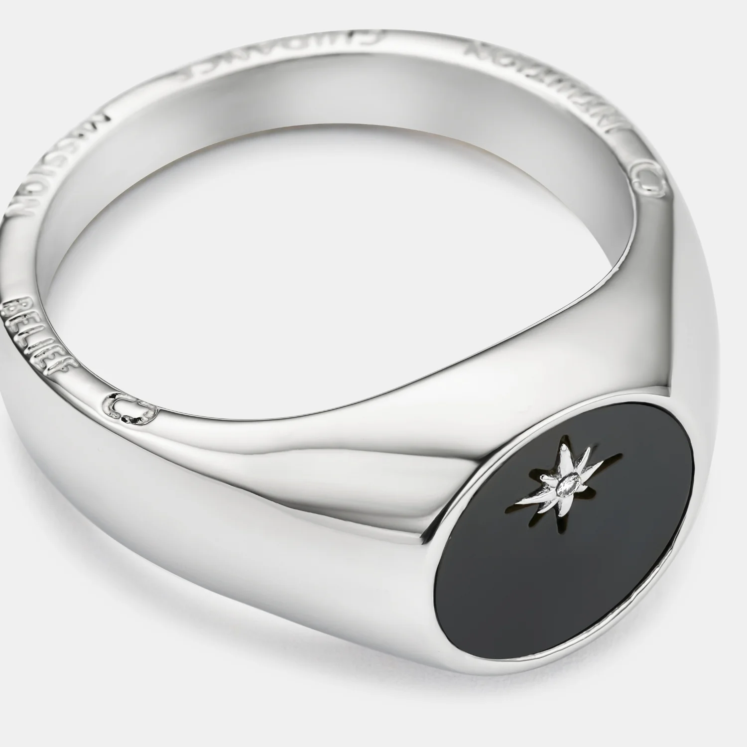 Onyx North Star Signet Ring (Silver) - Image 3