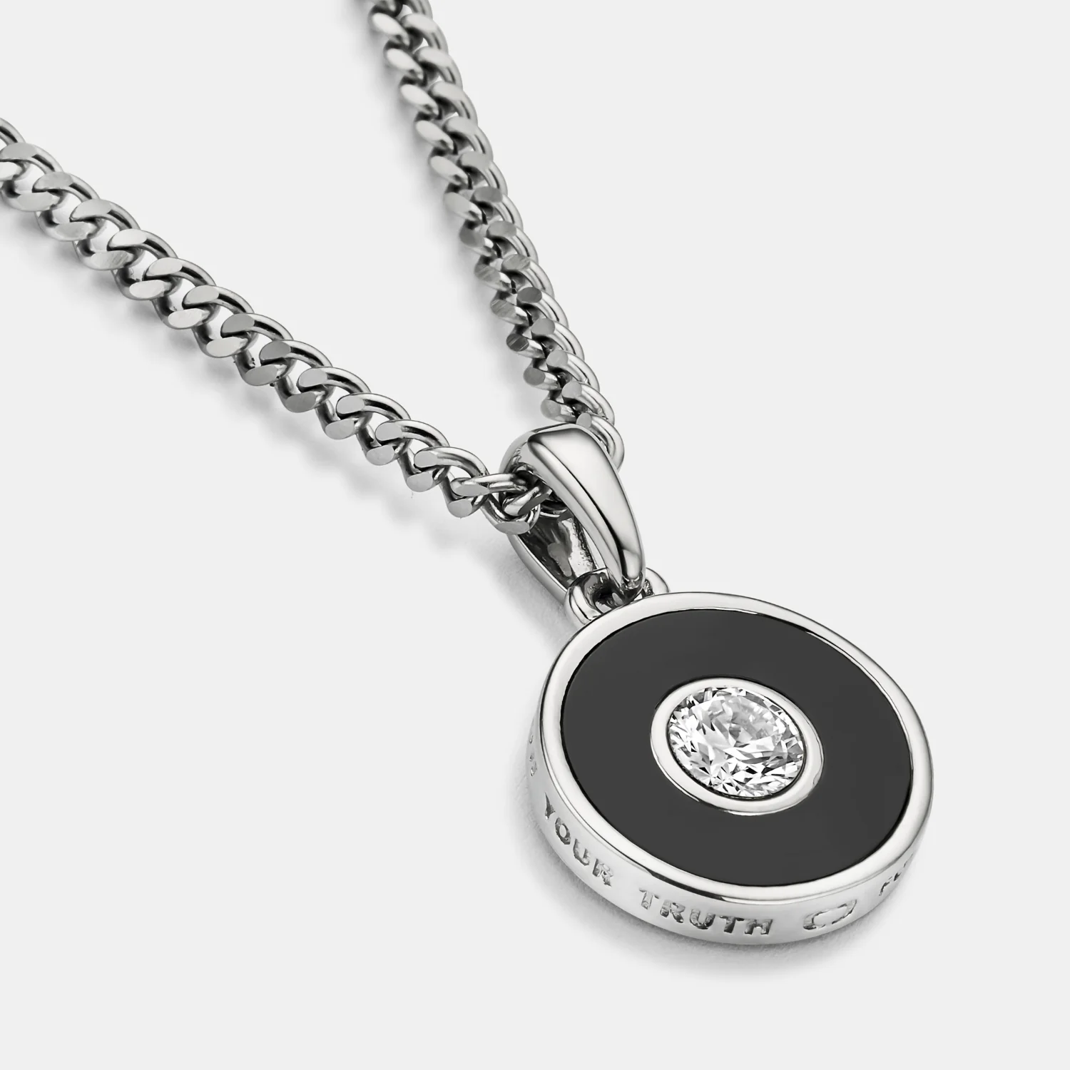 Onyx Round Gem Pendant (Silver) - Image 2