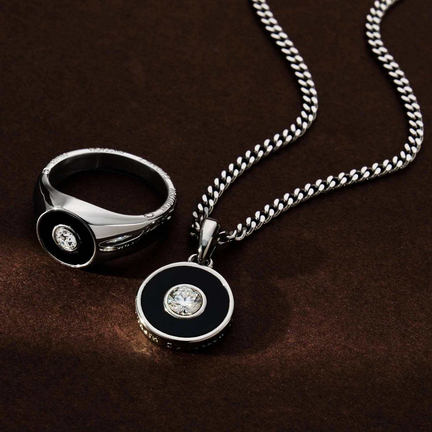 Onyx Round Gem Pendant (Silver) - Image 3
