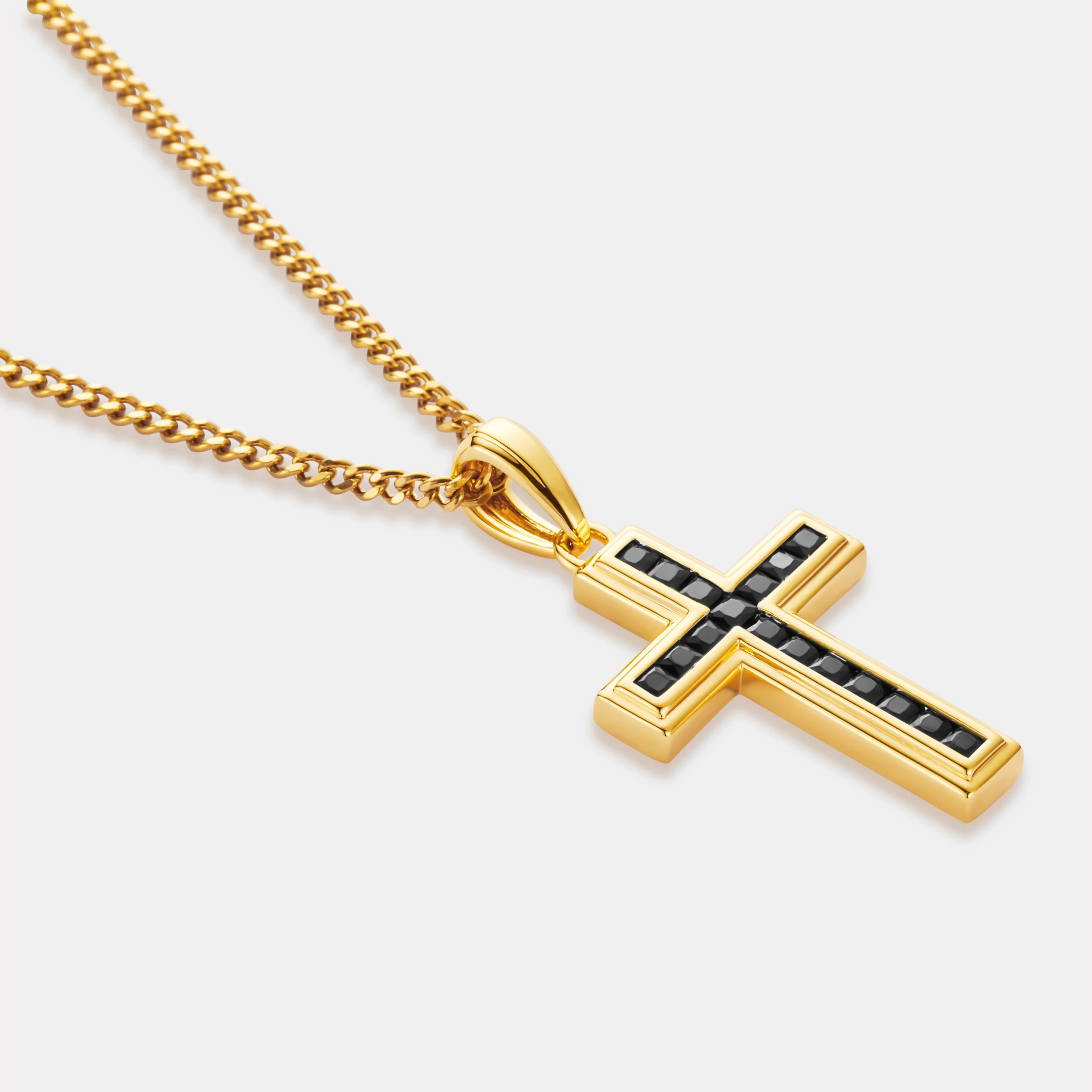 Onyx Stone Cross (Gold) - Image 3