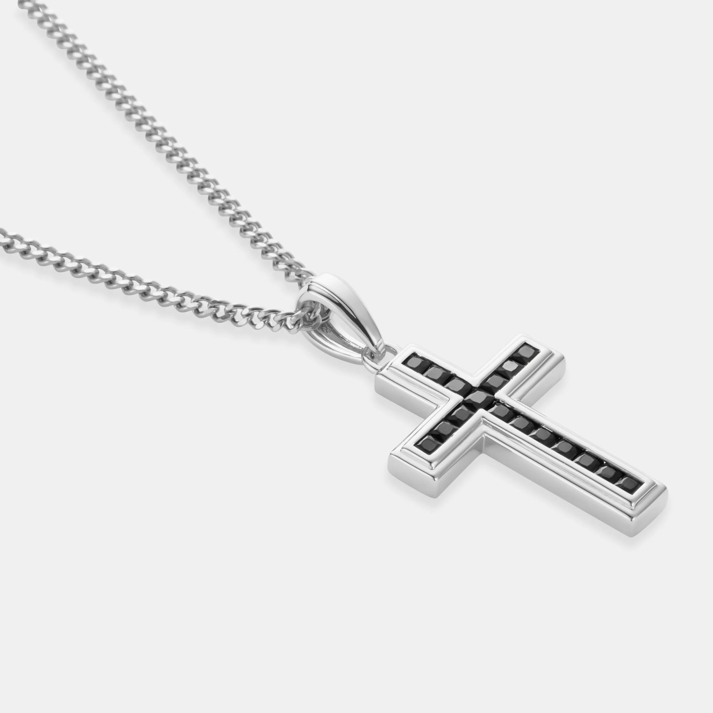 Onyx Stone Cross (Silver) - Image 3