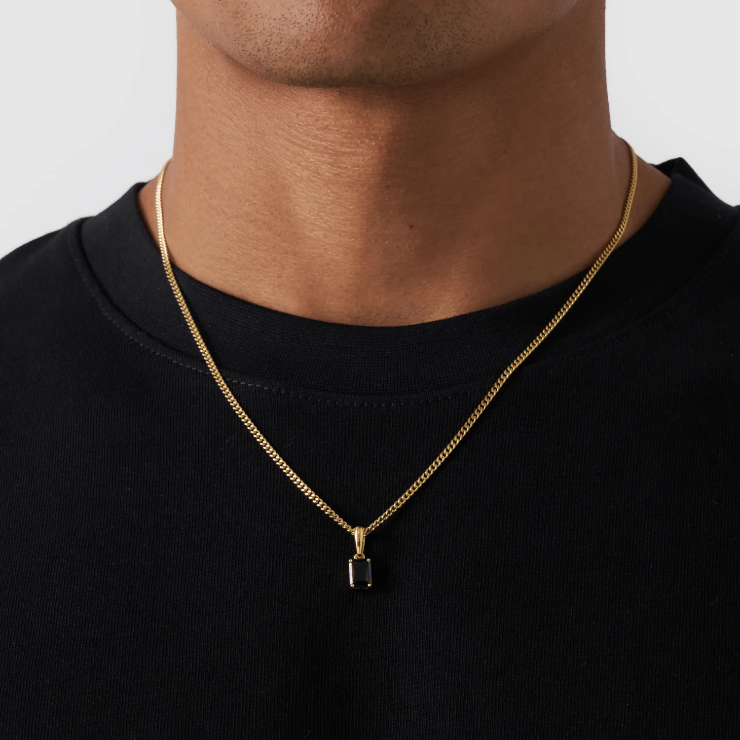 Onyx Stone Pendant (Gold) - Image 2