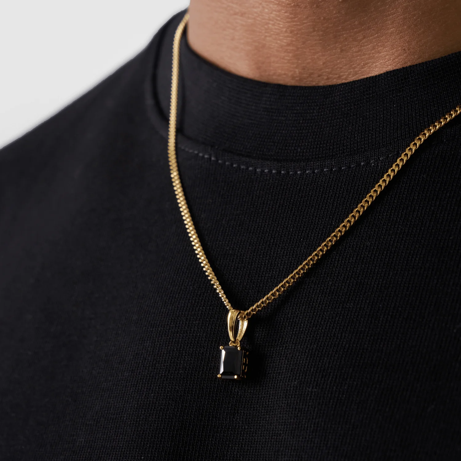 Onyx Stone Pendant (Gold) - Image 3