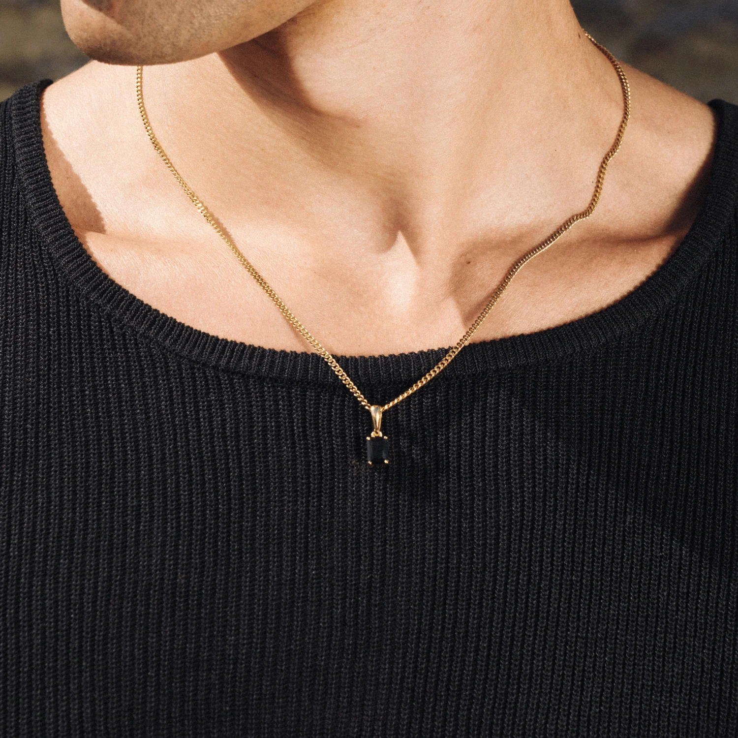 Onyx Stone Pendant (Gold) - Image 6