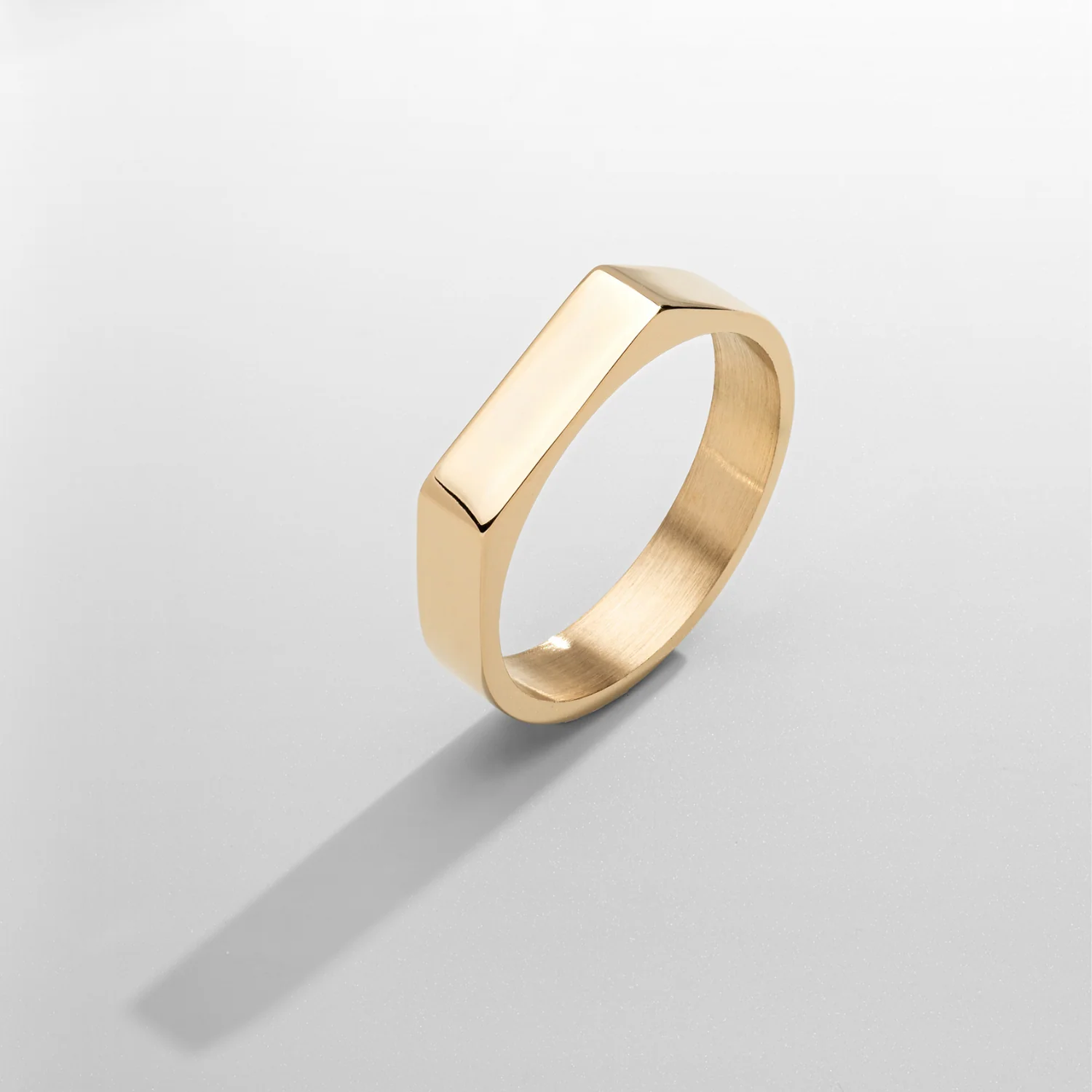 Rectangle Signet Ring (Gold) - Image 5