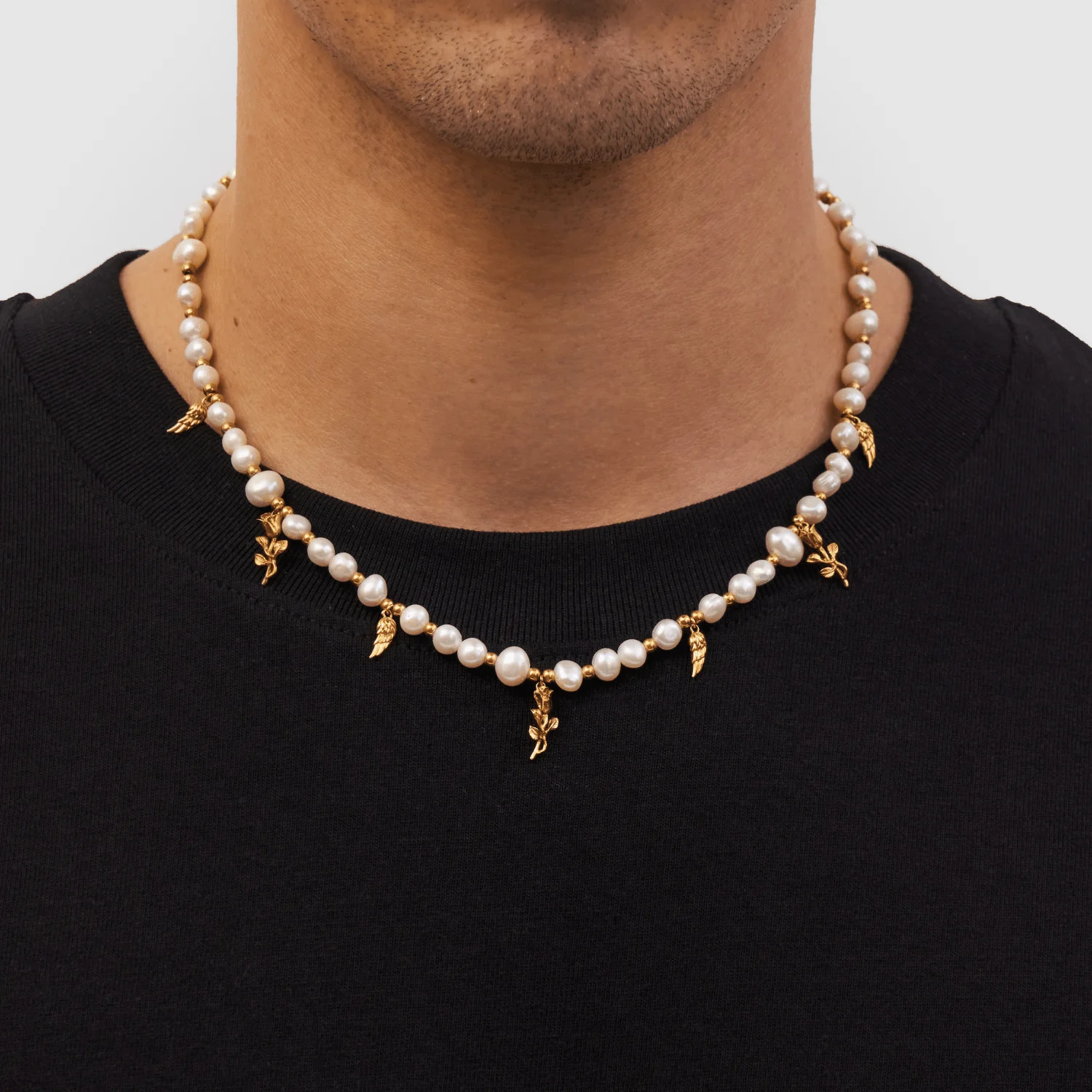 Pendant Real Pearl Necklace (Gold) - Image 2