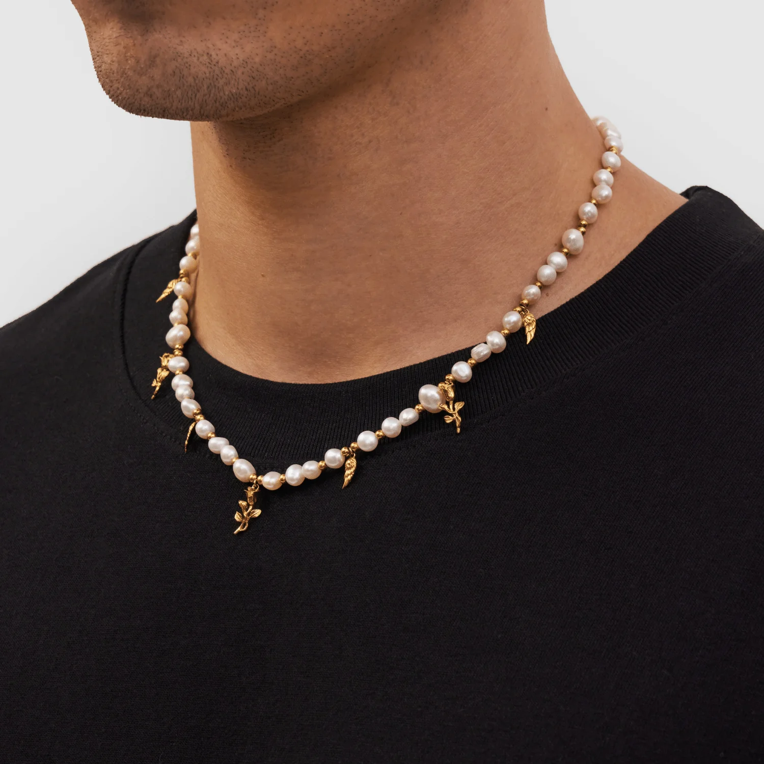 Pendant Real Pearl Necklace (Gold) - Image 3
