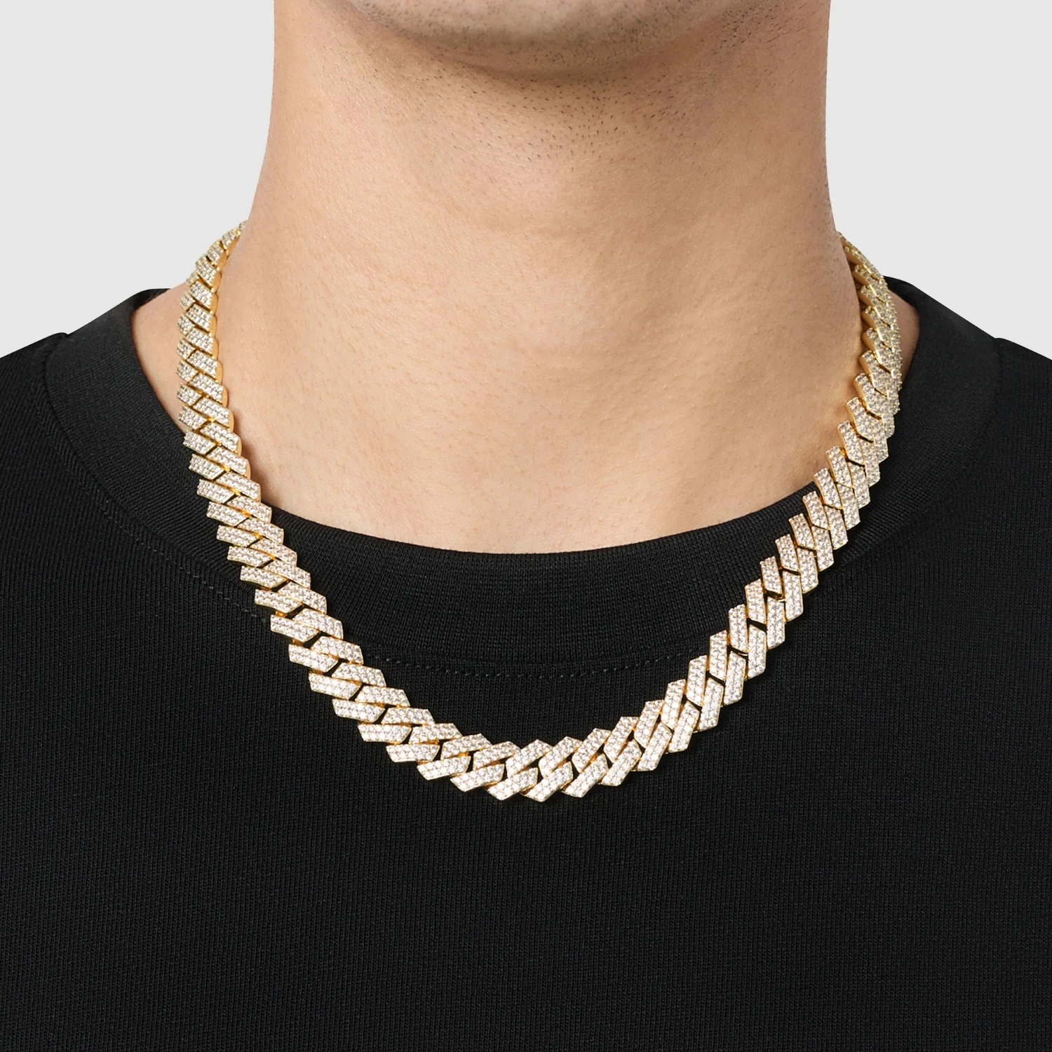 Prong Link Iced Cuban (Gold) 12mm - Image 2