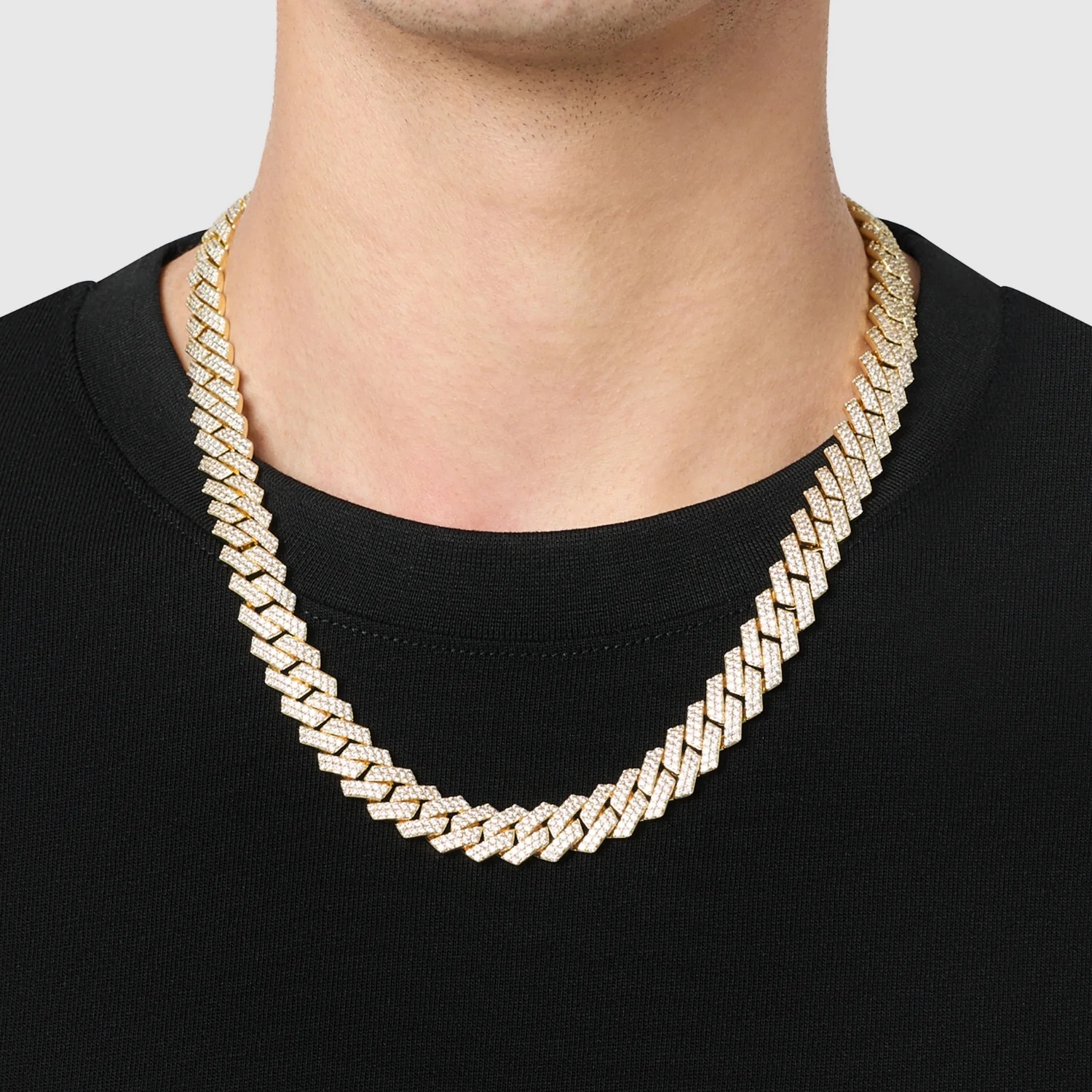 Prong Link Iced Cuban (Gold) 12mm - Image 6