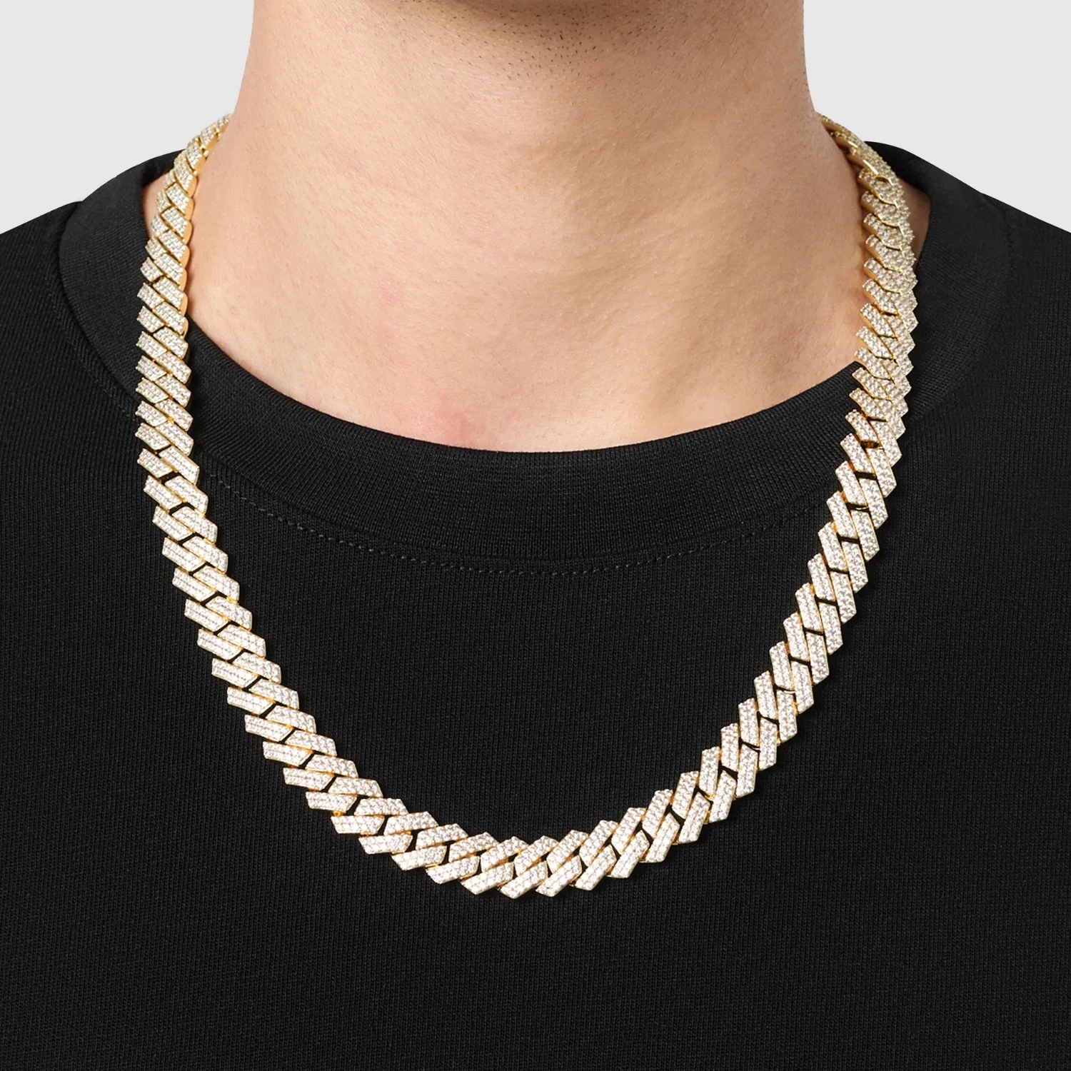 Prong Link Iced Cuban (Gold) 12mm - Image 8