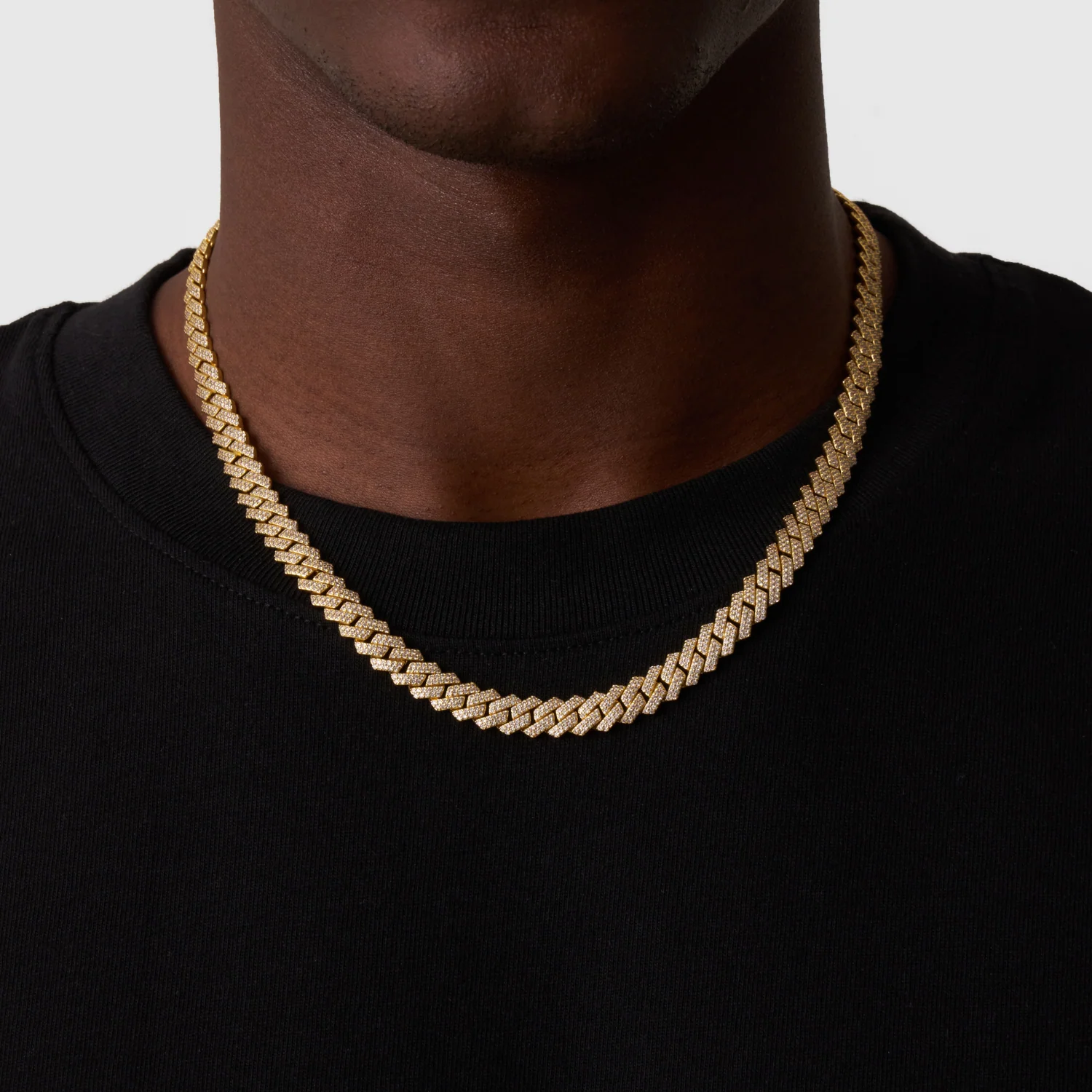 Prong Link Iced Cuban (Gold) 8mm - Image 2