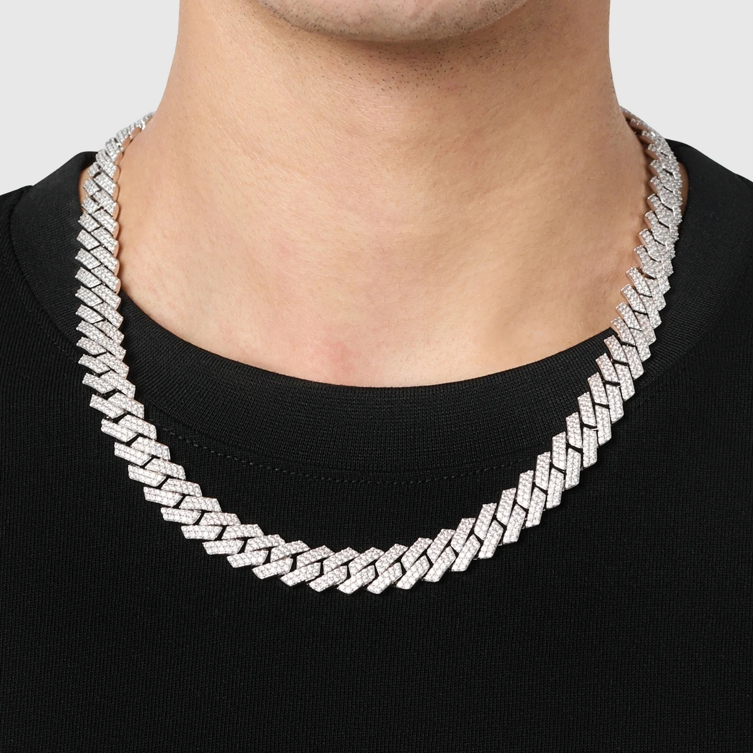 Prong Link Iced Cuban (Silver) 12mm - Image 7