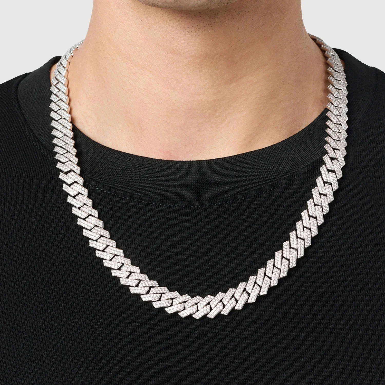 Prong Link Iced Cuban (Silver) 12mm - Image 8