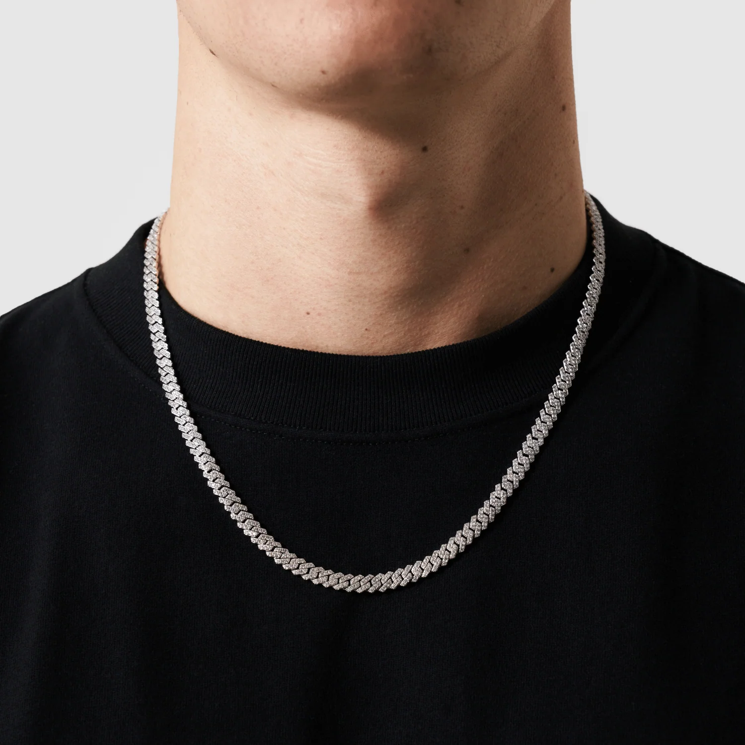 Prong Link Iced Cuban (Silver) 6mm - Image 2